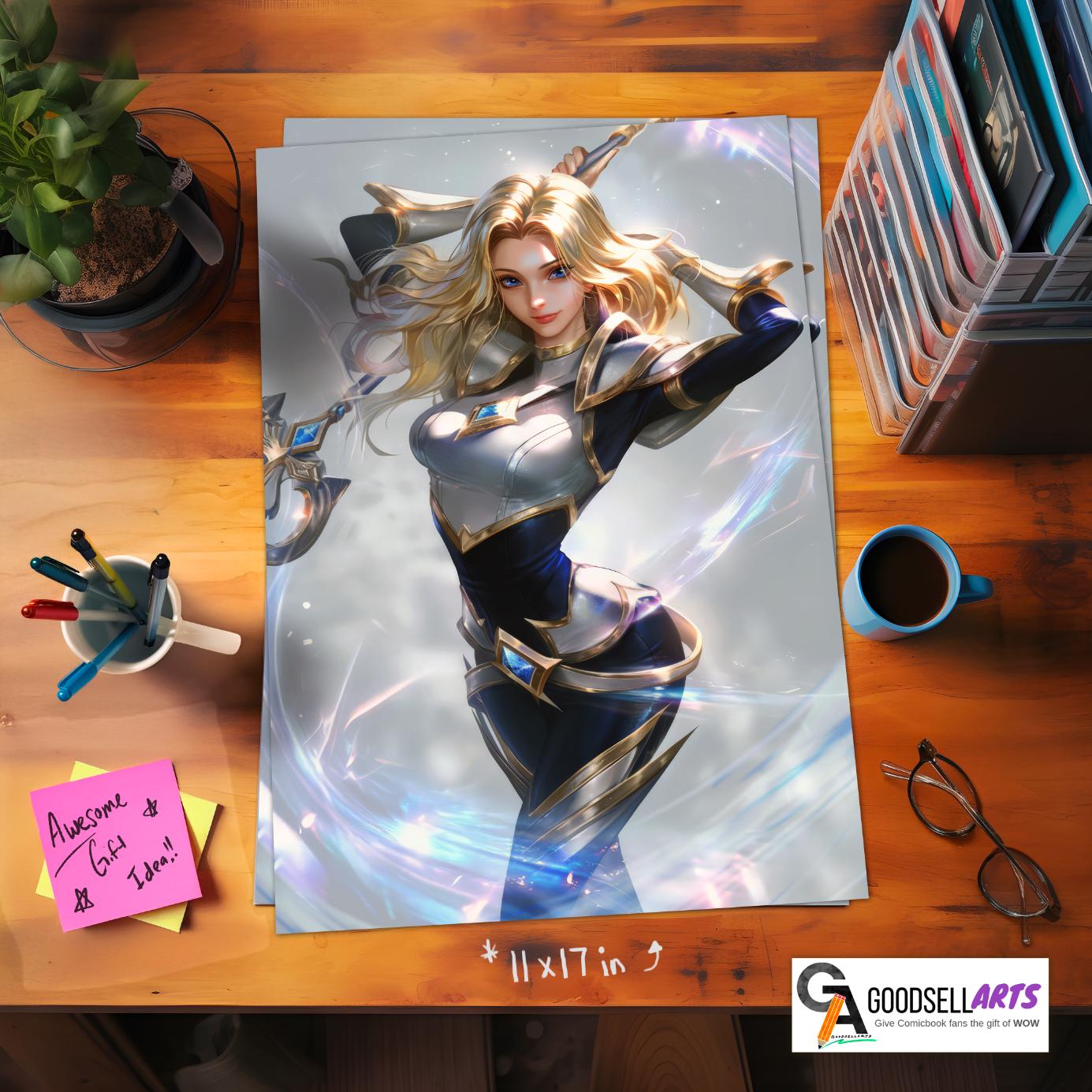 Lux Poster, League of Legends Poster, Lux wall art, Video game poster, Gamer room decor Luxanna Crowngaurd, LoL fan gift