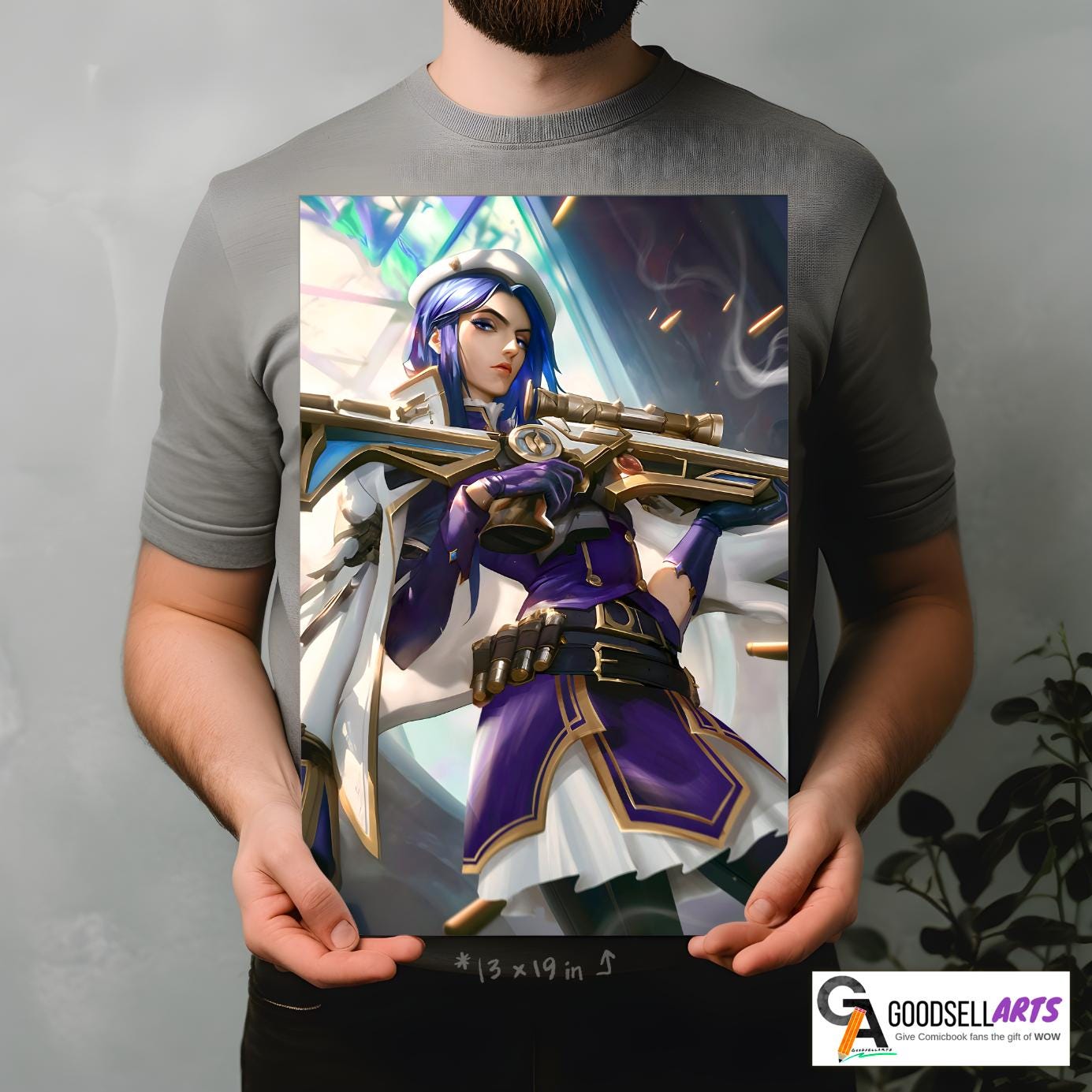 Arcane Caitlyn Poster Print | League of Legends art | Video Game Poster LoL Anime Art | Caitlyn Champion art | Game room decor | Arcane gift