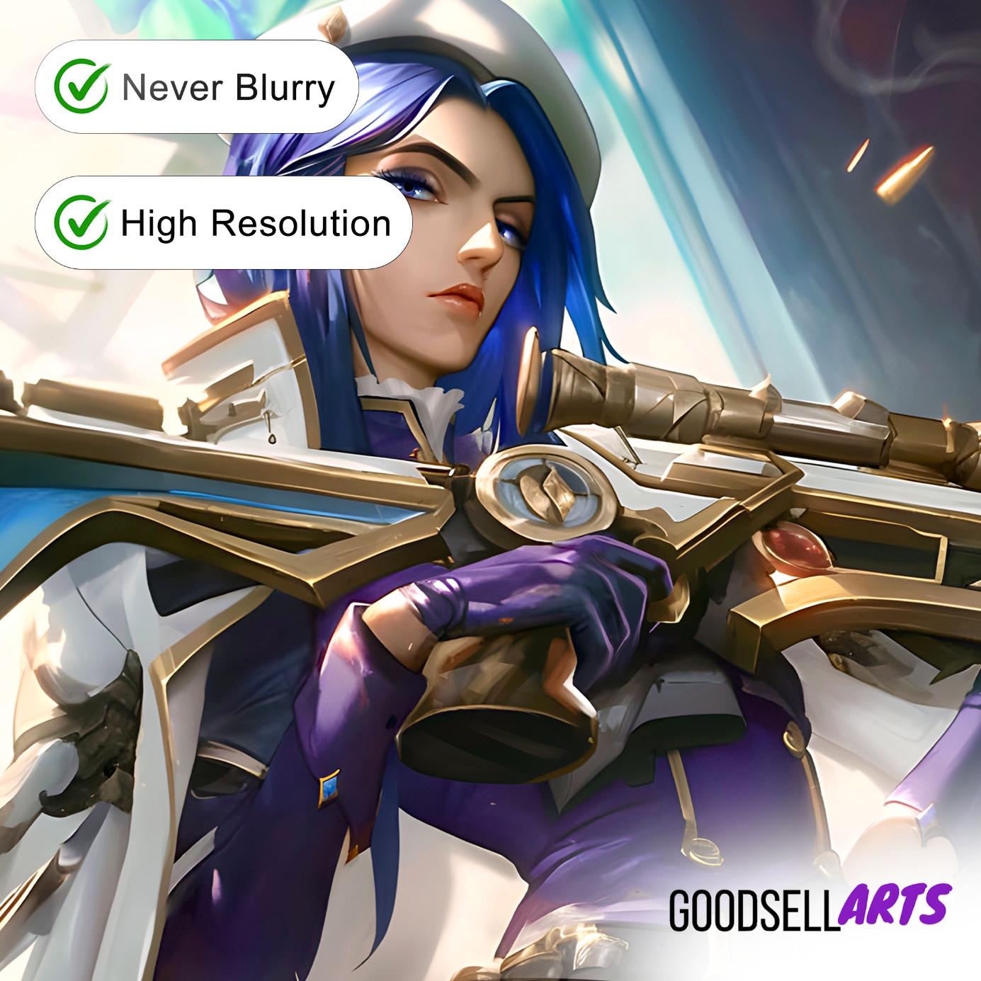 Arcane Caitlyn Poster Print | League of Legends art | Video Game Poster LoL Anime Art | Caitlyn Champion art | Game room decor | Arcane gift