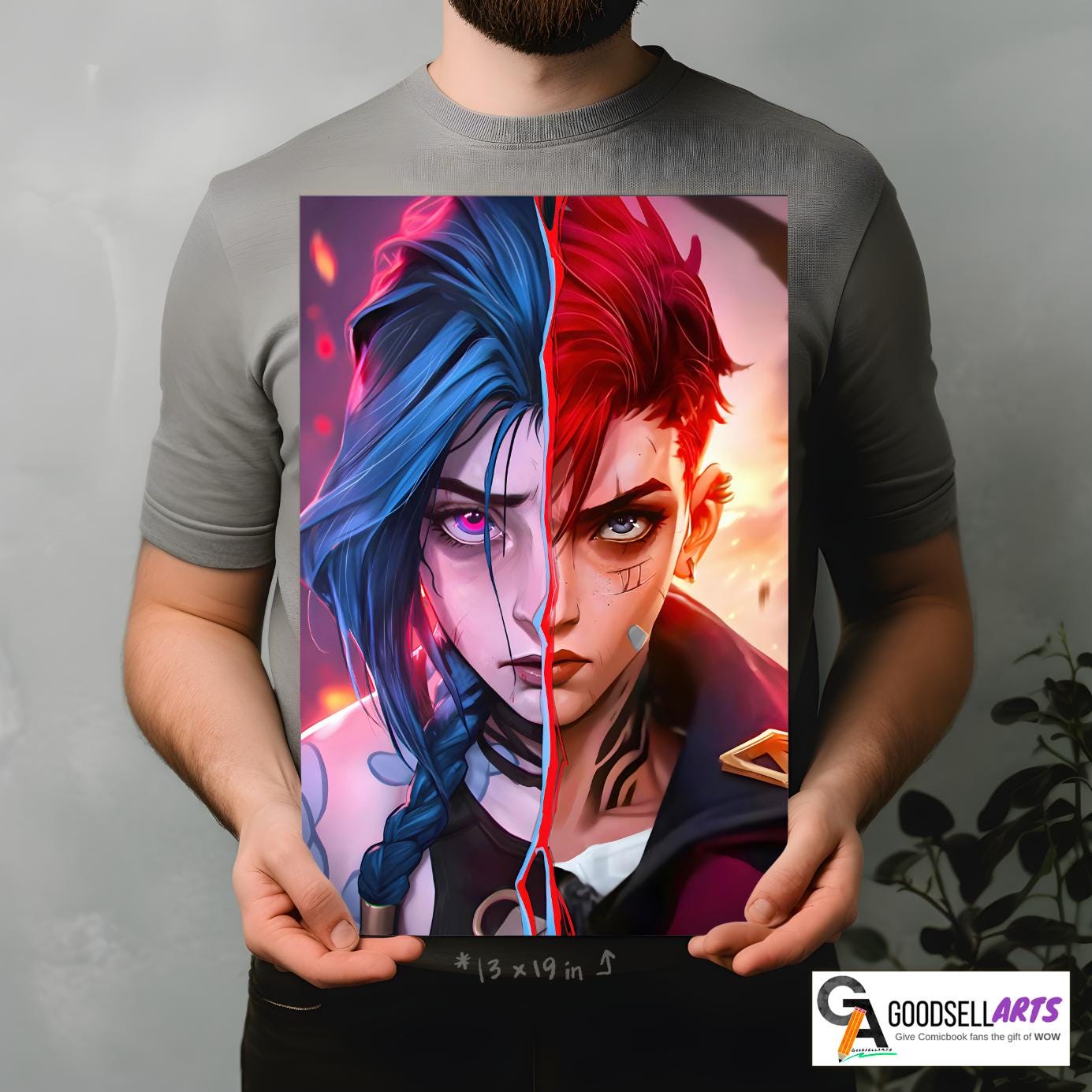 Arcane Vi and Jinx Poster | League of Legends art |  Video Game Poster| LoL Anime Poster Art | Vi Jinx art | Game room decor | Arcane gift