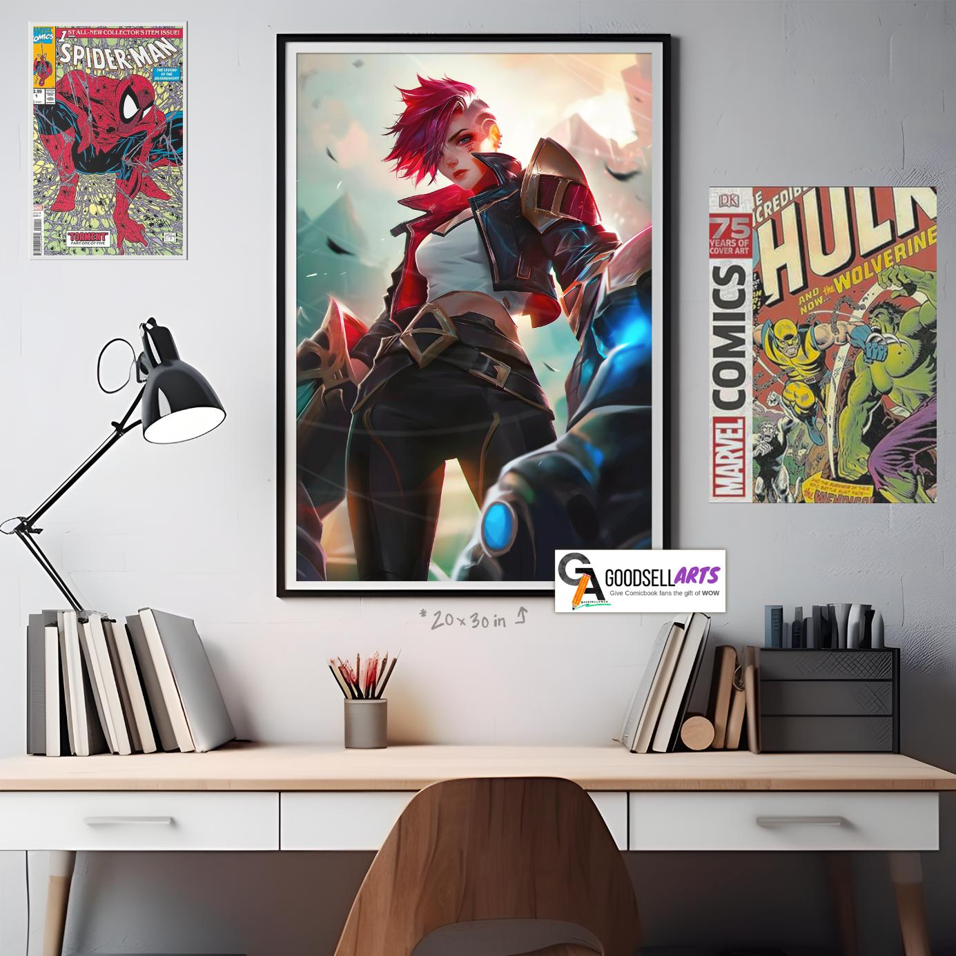 Arcane Vi Poster Print | League of Legends art |  Video Game Poster| LoL Anime Poster Art | Vi Champion art | Game room decor | Arcane gift