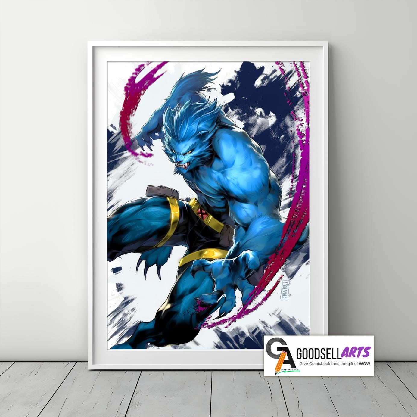 Beast X-Men Art print, Marvel X-Men poster, Hank McCoy Beast wall art, X-Men Gift, X-Men 97, gamer room decor, Marvel wall art
