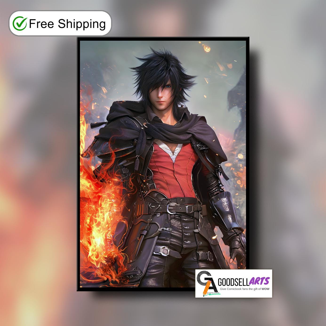 Clive Rosfield Final Fantasy 16 Poster, FF Gaming Art Print, Video Game Wall Art, Clive FF Decor Gift, JRPG Gaming Room Wall Decor, fanart