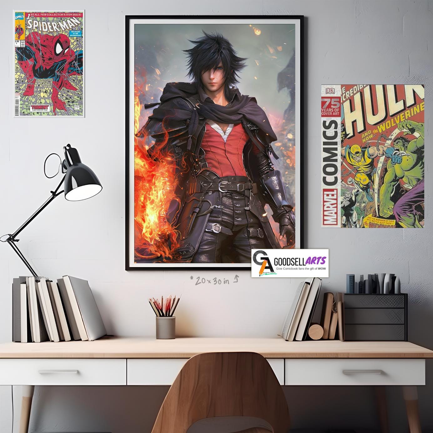 Clive Rosfield Final Fantasy 16 Poster, FF Gaming Art Print, Video Game Wall Art, Clive FF Decor Gift, JRPG Gaming Room Wall Decor, fanart