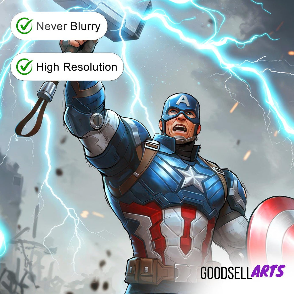 Captain America Poster | Marvel wall art print, Steve Rogers Superhero Comic decor, Gamer room decor, Avengers Gift for Marvel Fans
