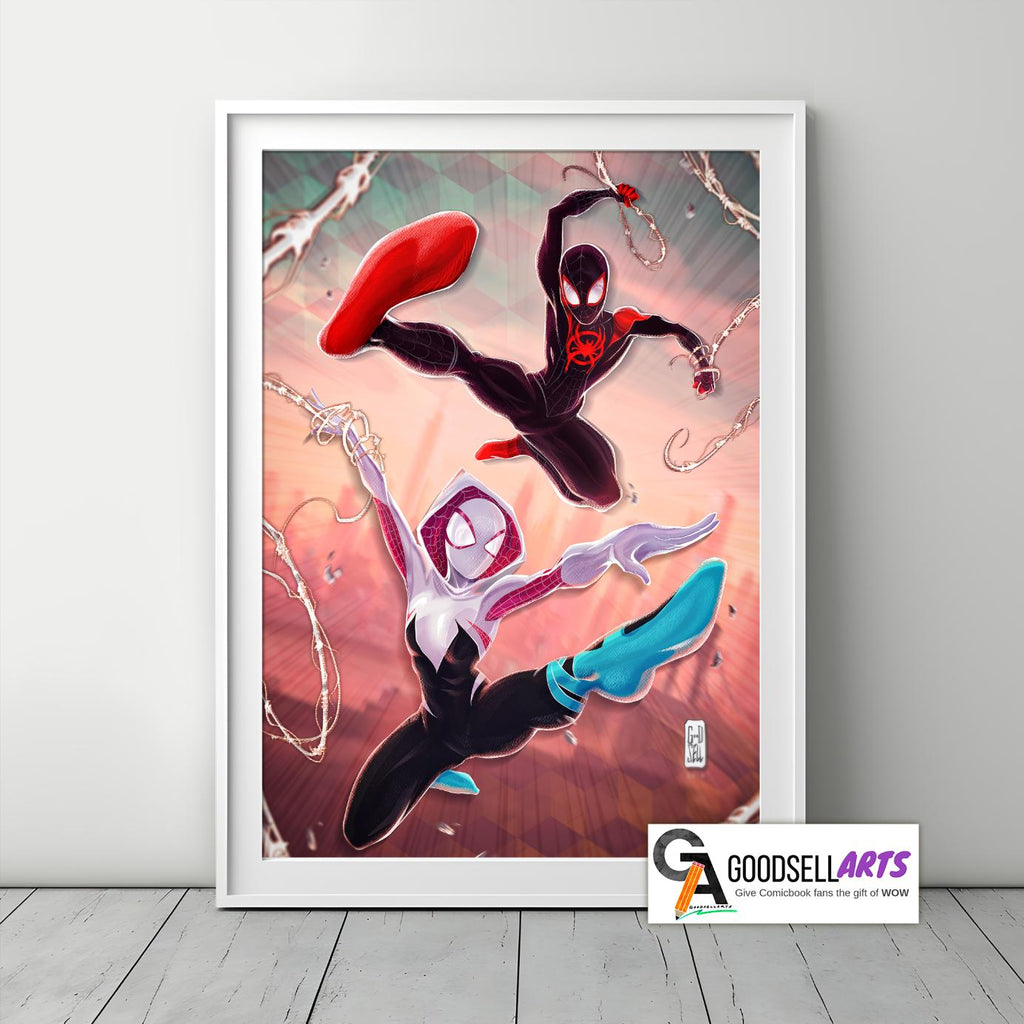 Miles Morales and Gwen Stacy Spiderverse poster | Spider-man poster | Miles Morales poster | Gwen Stacy Poster | Miles and Gwen art print