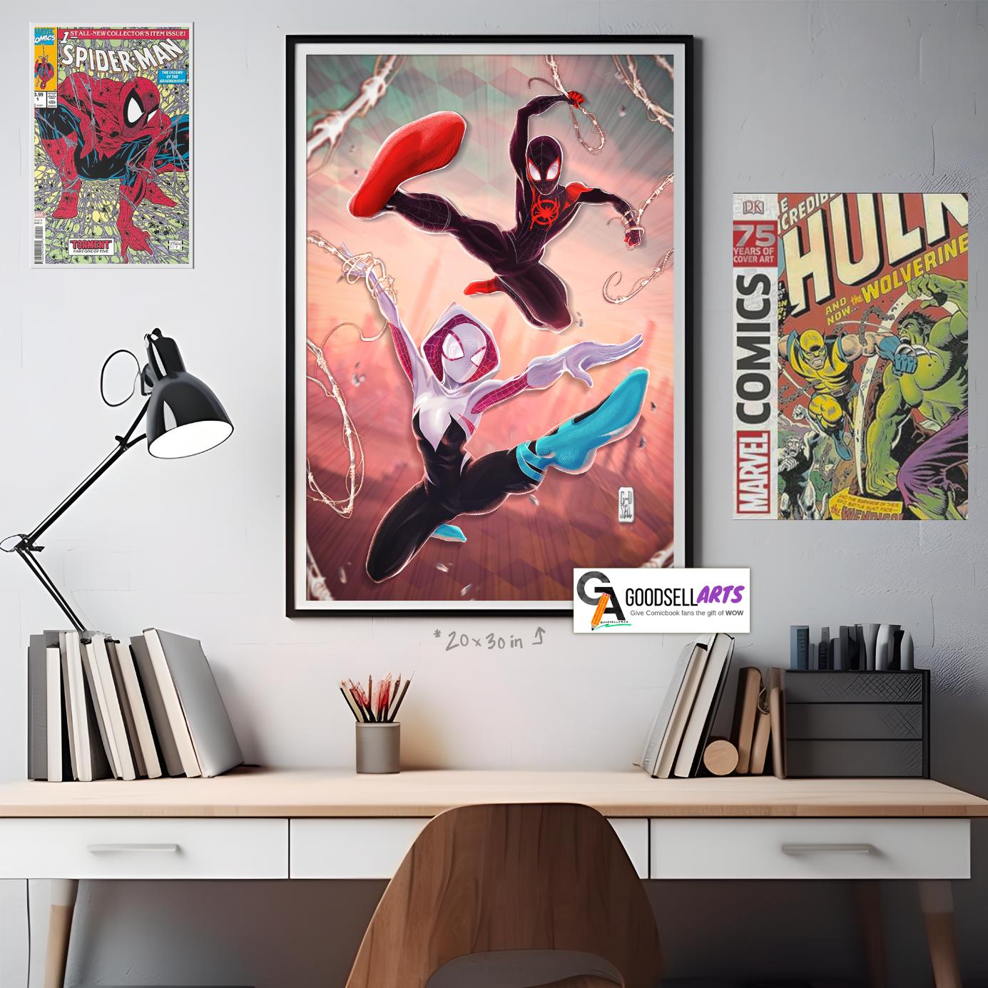 Miles Morales and Gwen Stacy Spiderverse poster | Spider-man poster | Miles Morales poster | Gwen Stacy Poster | Miles and Gwen art print