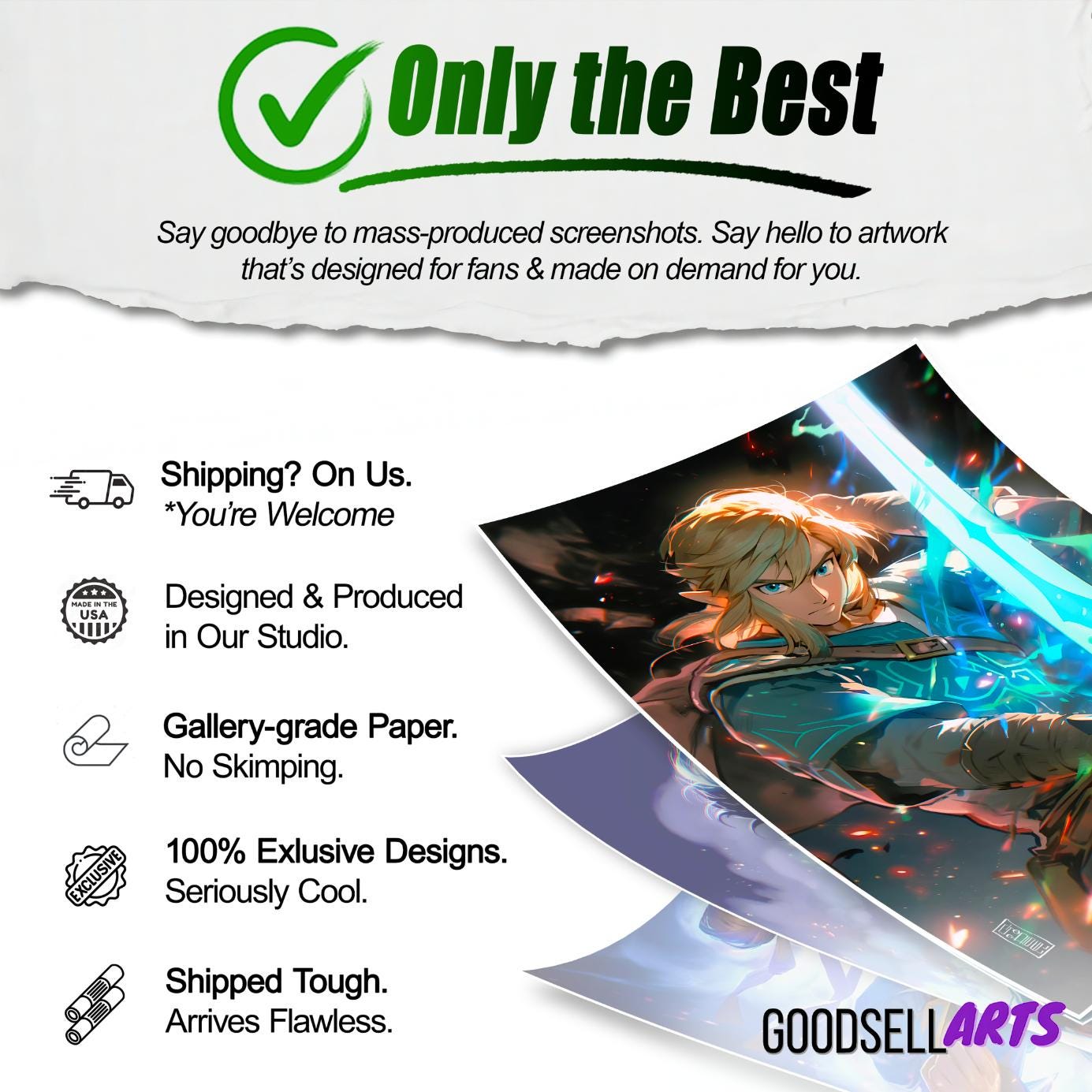 Zelda Link Poster | Master sword | Legend of Zelda Gift | Gamer Gifts | Breath of the Wild | Tears of the Kingdom | Zelda wall art print