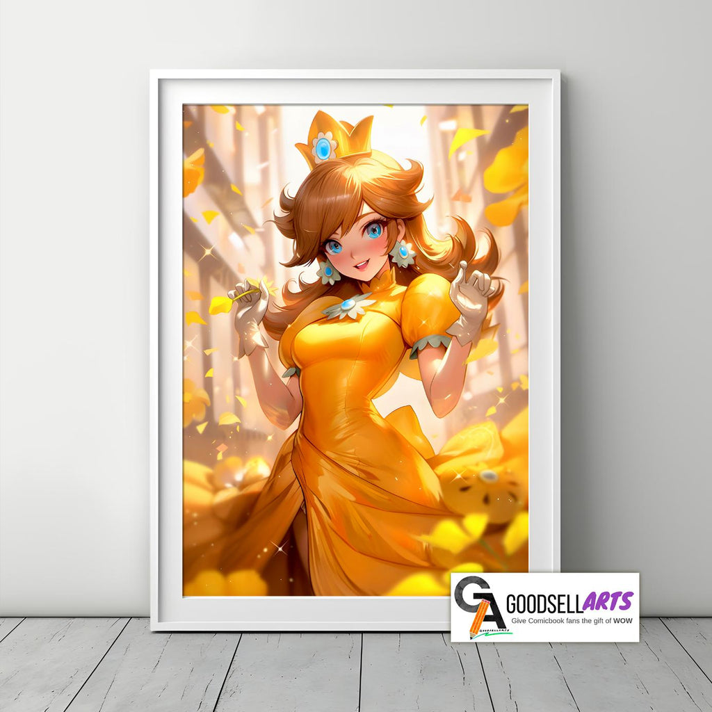 Princess Daisy Poster | Super Mario poster | Nintendo Daisy print | Daisy Mario Poster | Video Game Wall Art | Mario Daisy Gift for her