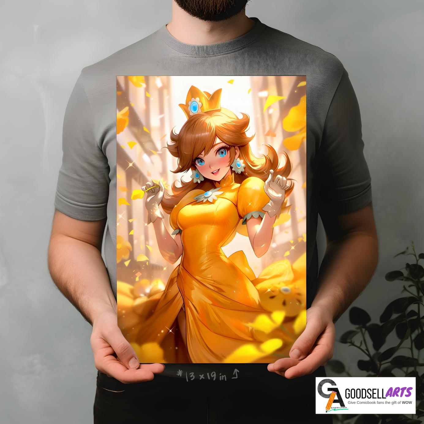 Princess Daisy Poster | Super Mario poster | Nintendo Daisy print | Daisy Mario Poster | Video Game Wall Art | Mario Daisy Gift for her