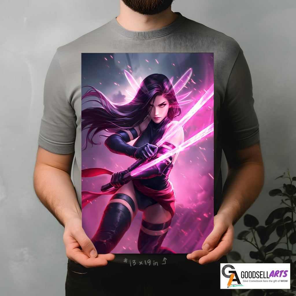 Psylocke Poster Print | Marvel Rivals Poster | X-Men art print | Video Game art | Betsy Braddock | Game room decor | Marvel X-men poster
