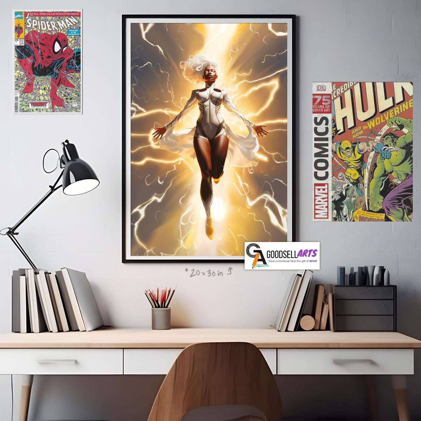 Storm X-Men Poster | Marvel X-Men wall art | Storm art print |  Ororo Munroe print |  Game room decor Storm X-men Gift for him X-men 97