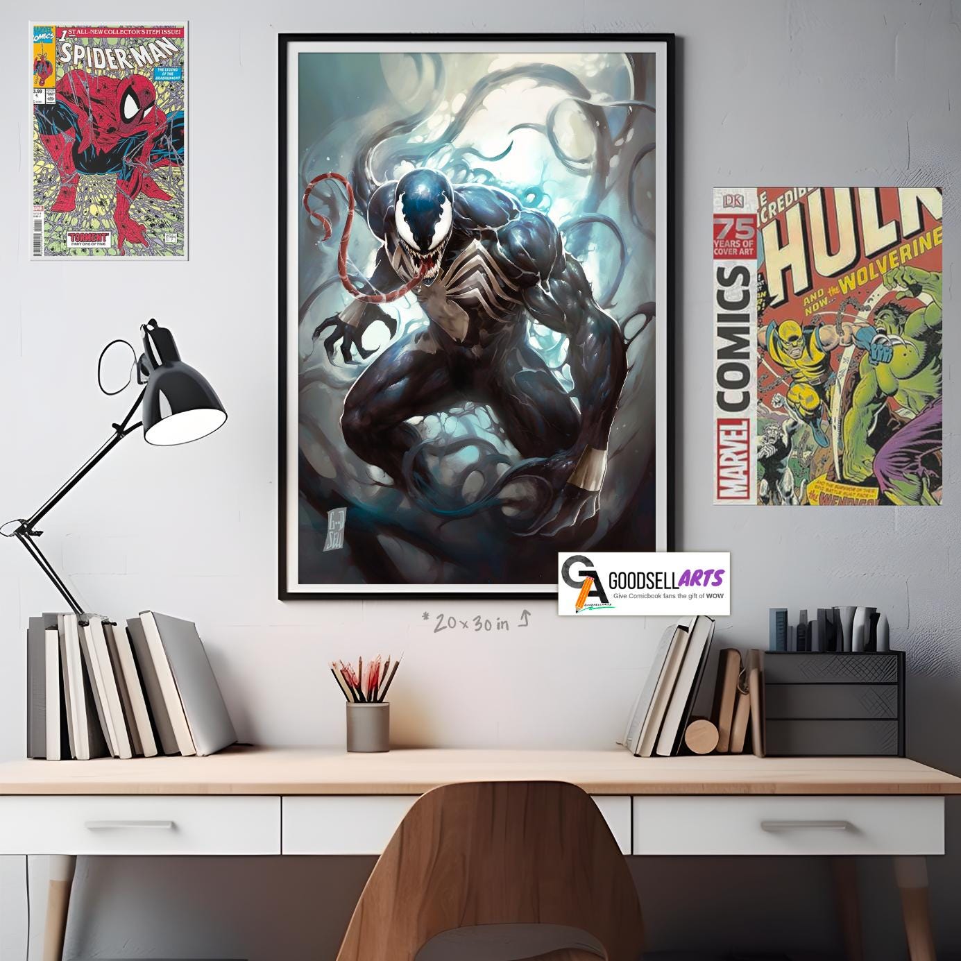Venom Poster | Venom wall art | Marvel Venom Art Print | Eddie Brock Venom | Venom Fan Art | Spiderman Venom print | Spiderman Venom gift