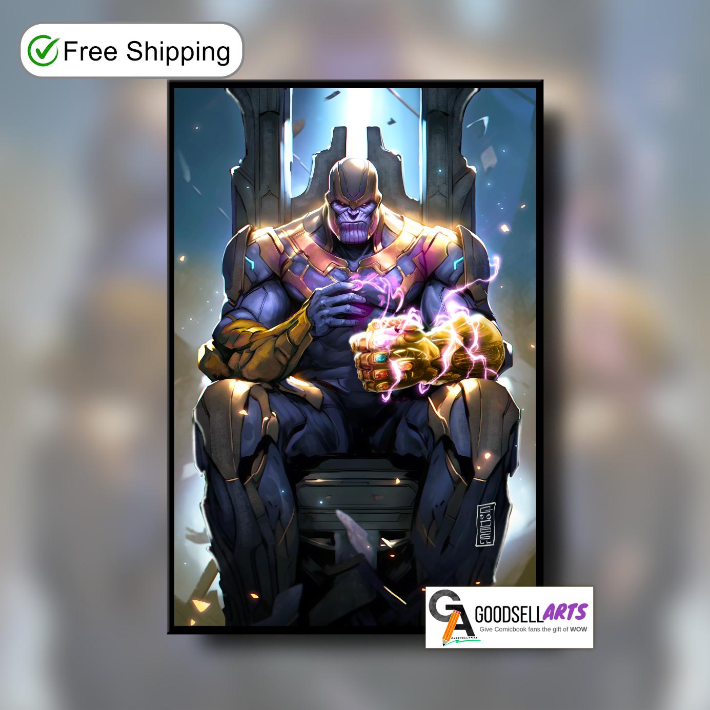 Thanos Poster |  Avengers Thanos Wall Art | Avengers Thanos Art Print | Marvel Thanos Art | Infinity Gauntlet poster | Geek Room Decor