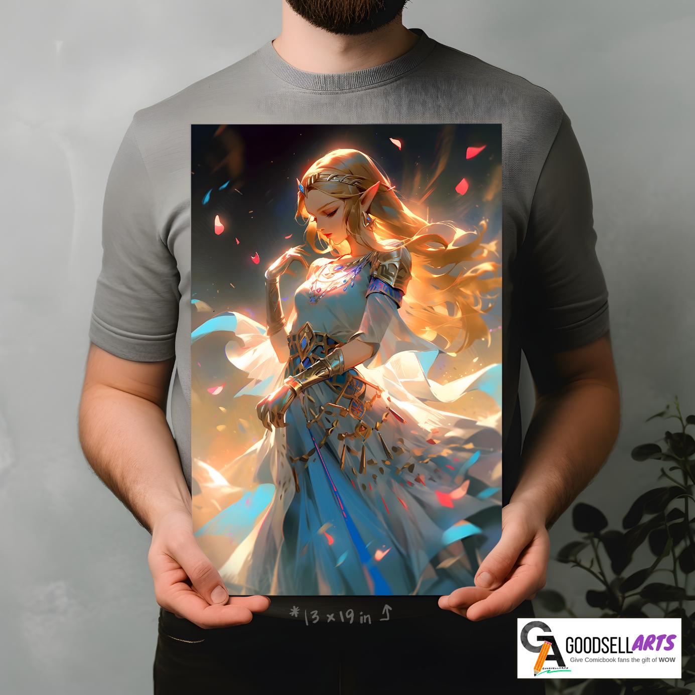 Princess Zelda Poster | Zelda wall art | Nintendo Game room decor | Video Game art | Breath of the Wild |  Echoes of wisdom | Zelda fan gift