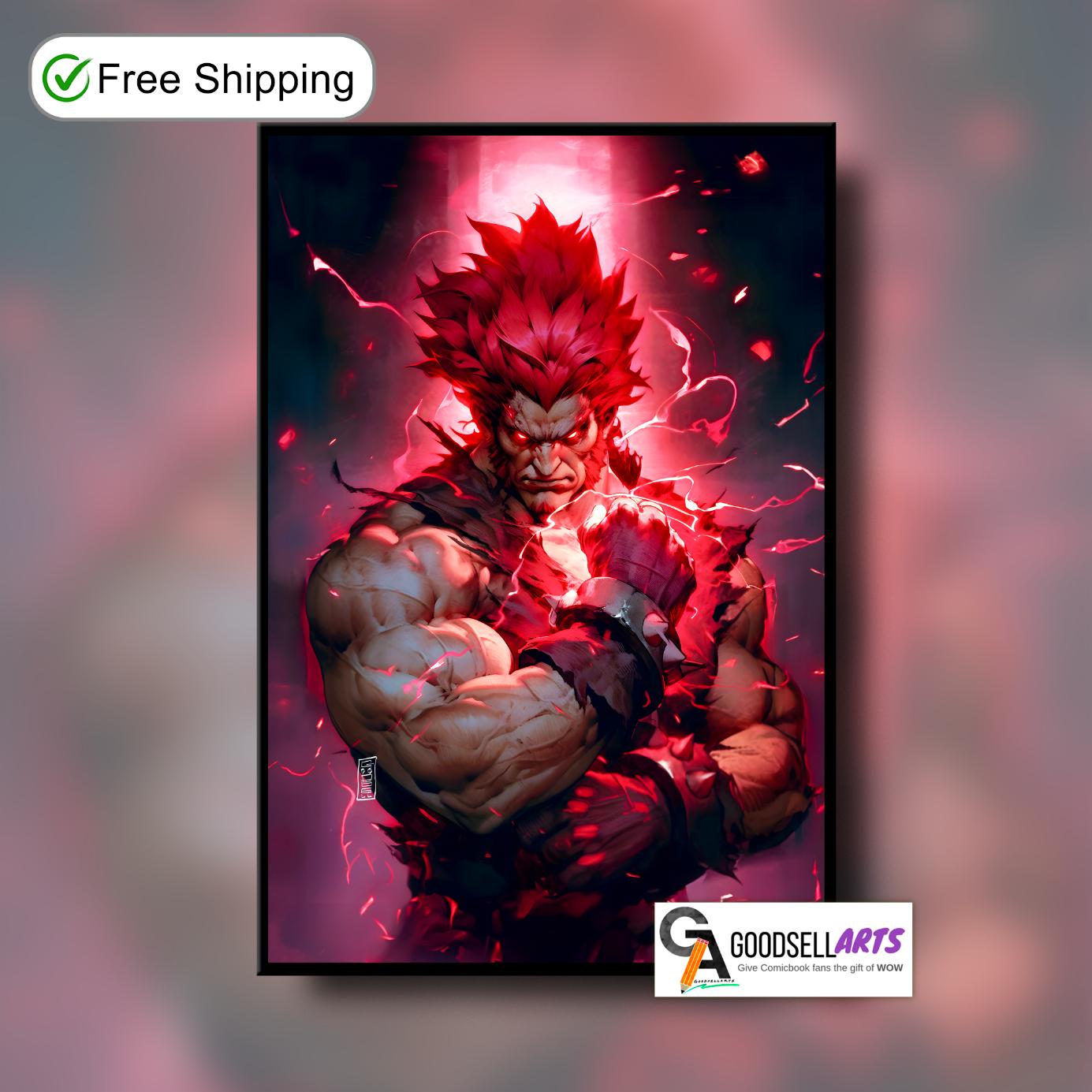 Akuma Poster Print | Street Fighter Art | Gaming Poster | SF6 | Akuma Artwork | Video Game Poster | Gaming room gift | Video game poster