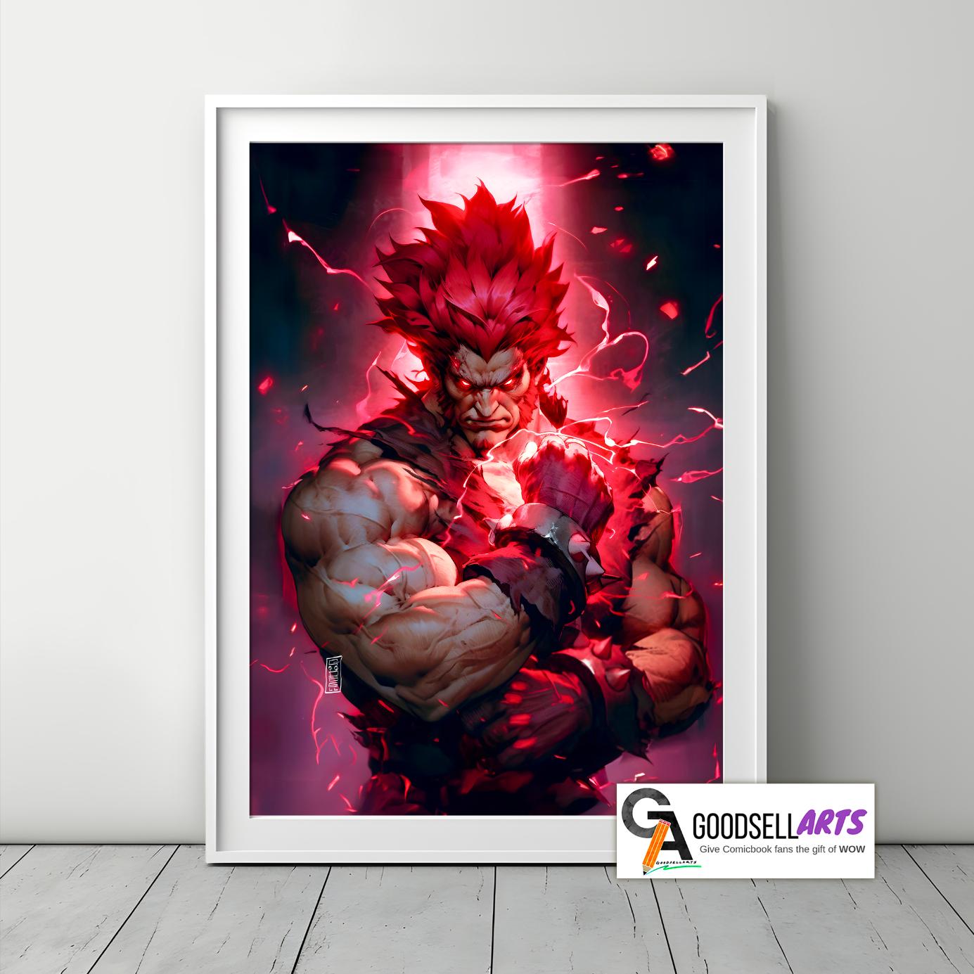 Akuma Poster Print | Street Fighter Art | Gaming Poster | SF6 | Akuma Artwork | Video Game Poster | Gaming room gift | Video game poster