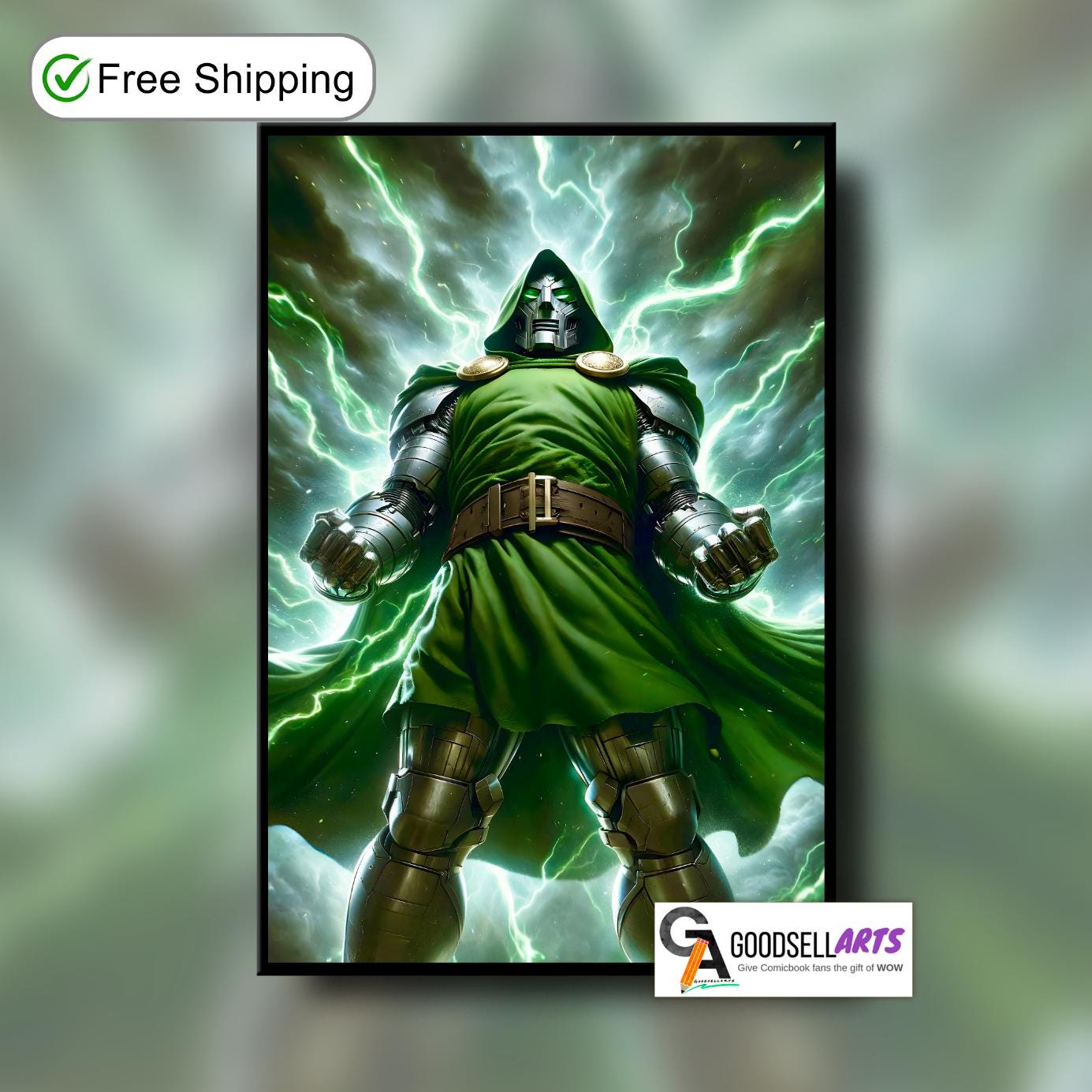 Doctor Doom Poster | Marvel Dr Doom Art Print | Dr. Doom Wall Art | Marvel Gifts for him  | Victor Von doom Poster | Doctor Doom fan art
