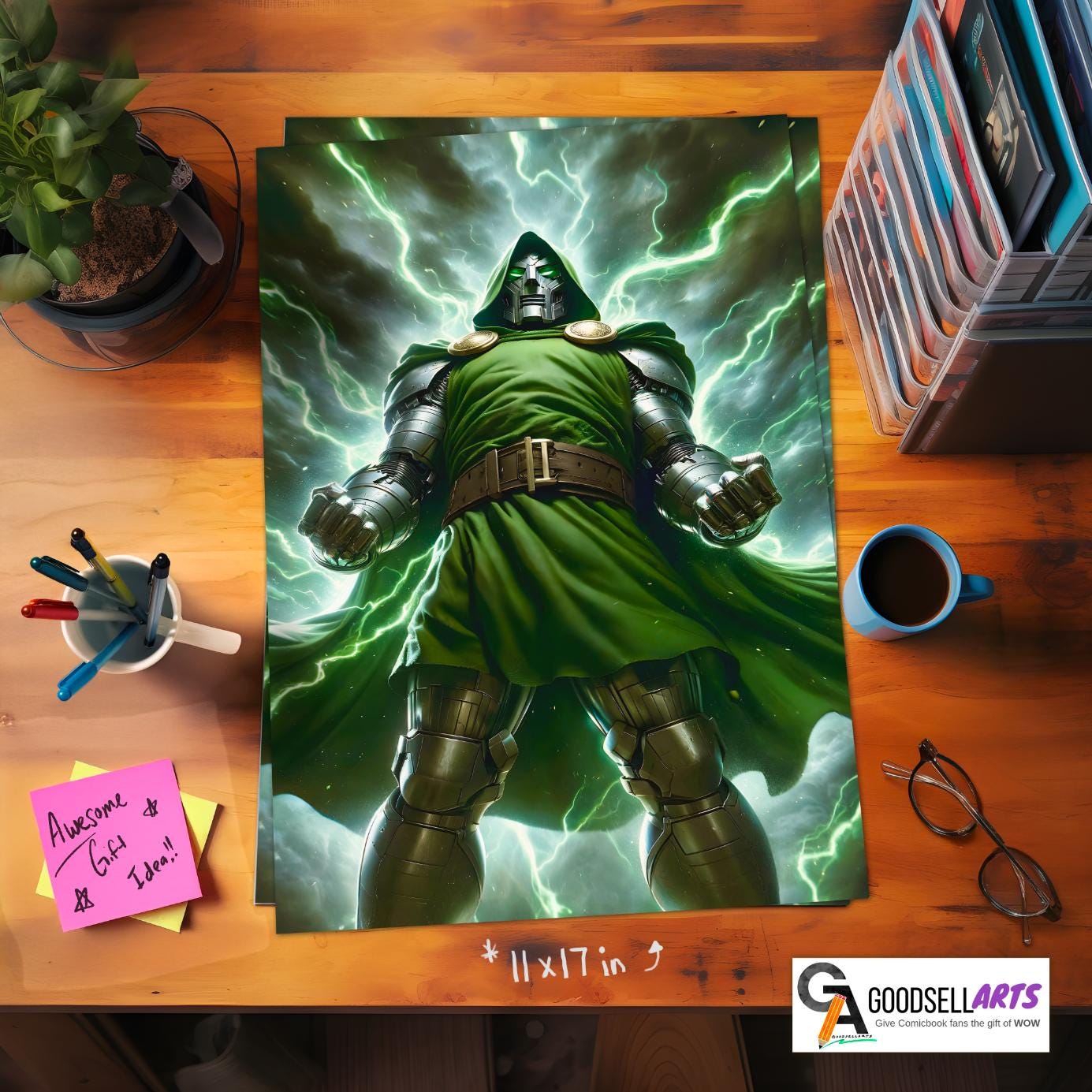 Doctor Doom Poster | Marvel Dr Doom Art Print | Dr. Doom Wall Art | Marvel Gifts for him  | Victor Von doom Poster | Doctor Doom fan art