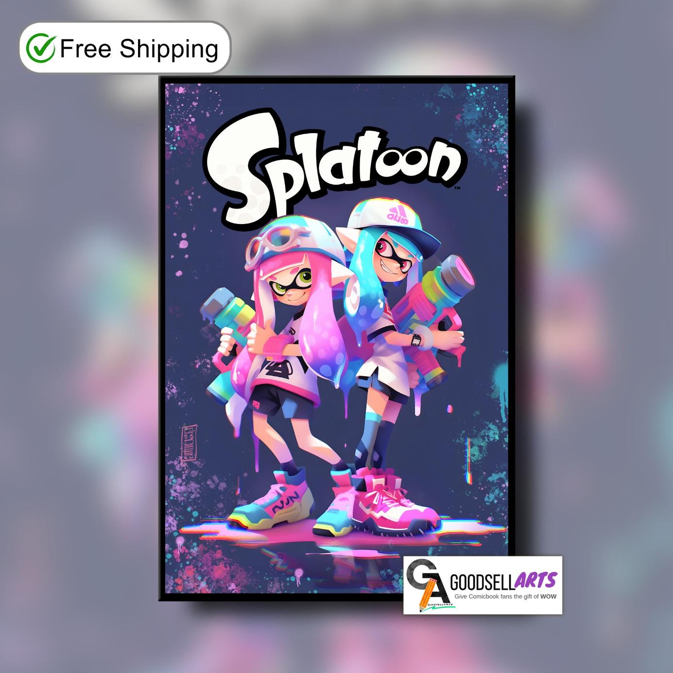 Splatoon Poster Print | Gaming Poster | Video Game Wall Art | Video Game poster | Nintendo Gifts | Splatoon Inklings