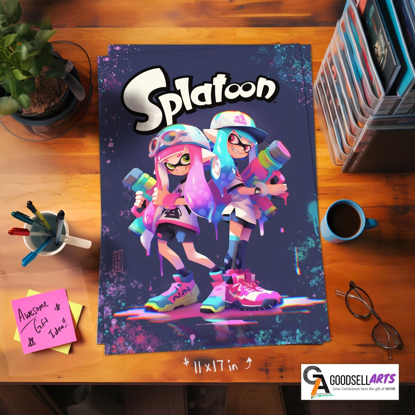 Splatoon Poster Print | Gaming Poster | Video Game Wall Art | Video Game poster | Nintendo Gifts | Splatoon Inklings