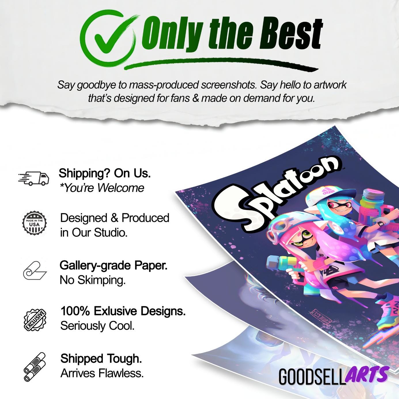 Splatoon Poster Print | Gaming Poster | Video Game Wall Art | Video Game poster | Nintendo Gifts | Splatoon Inklings