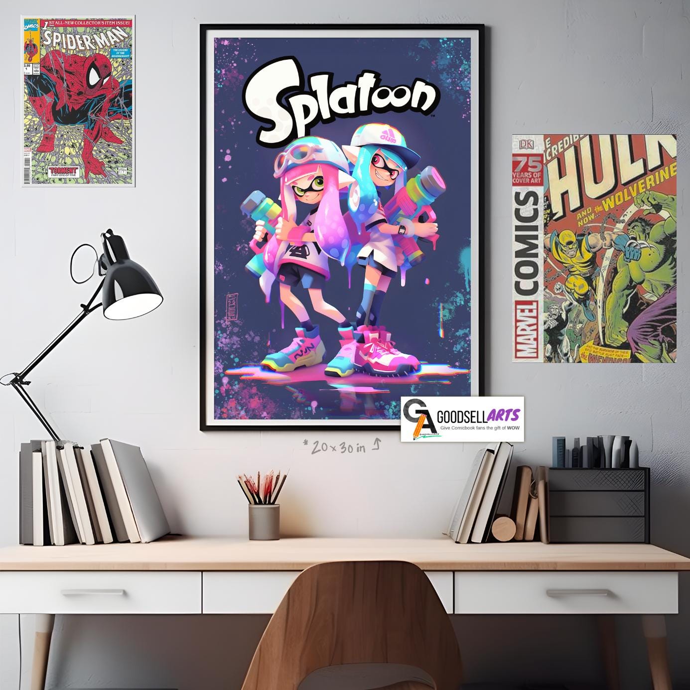Splatoon Poster Print | Gaming Poster | Video Game Wall Art | Video Game poster | Nintendo Gifts | Splatoon Inklings