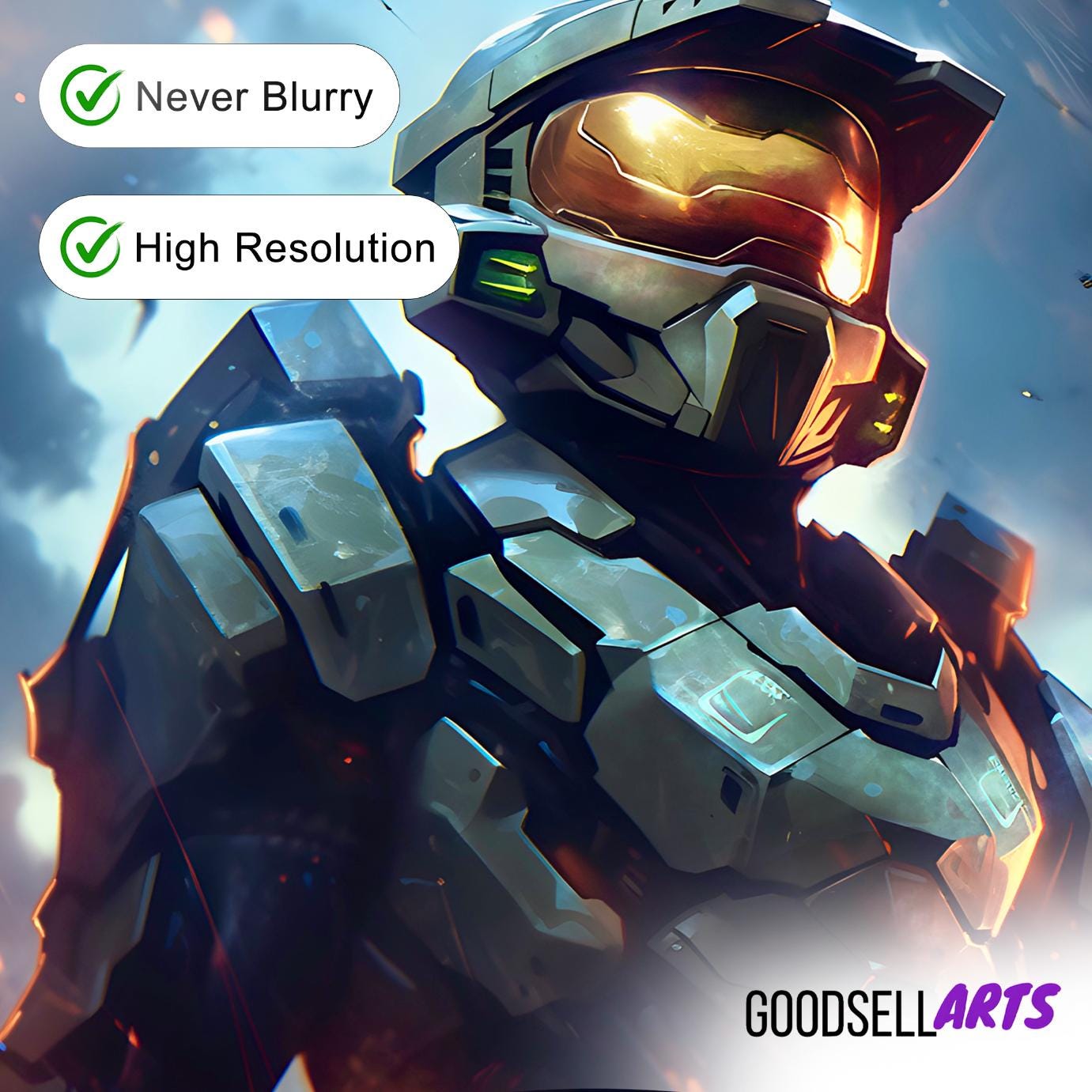 Halo Poster, Halo Gaming art print, Video Game poster, Gamer room decor, Halo infinite, Xbox Halo gamer gift, Gift for him, Large poster