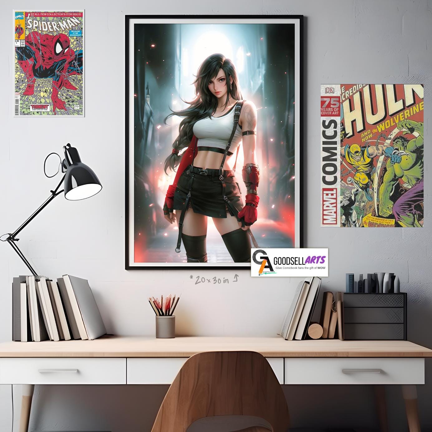 Tifa Final Fantasy 7 Poster Print, FF7 Game Decor, Tifa Lockhart art, Gamer Gift Game Room Decor, Tifa Fan Gift,