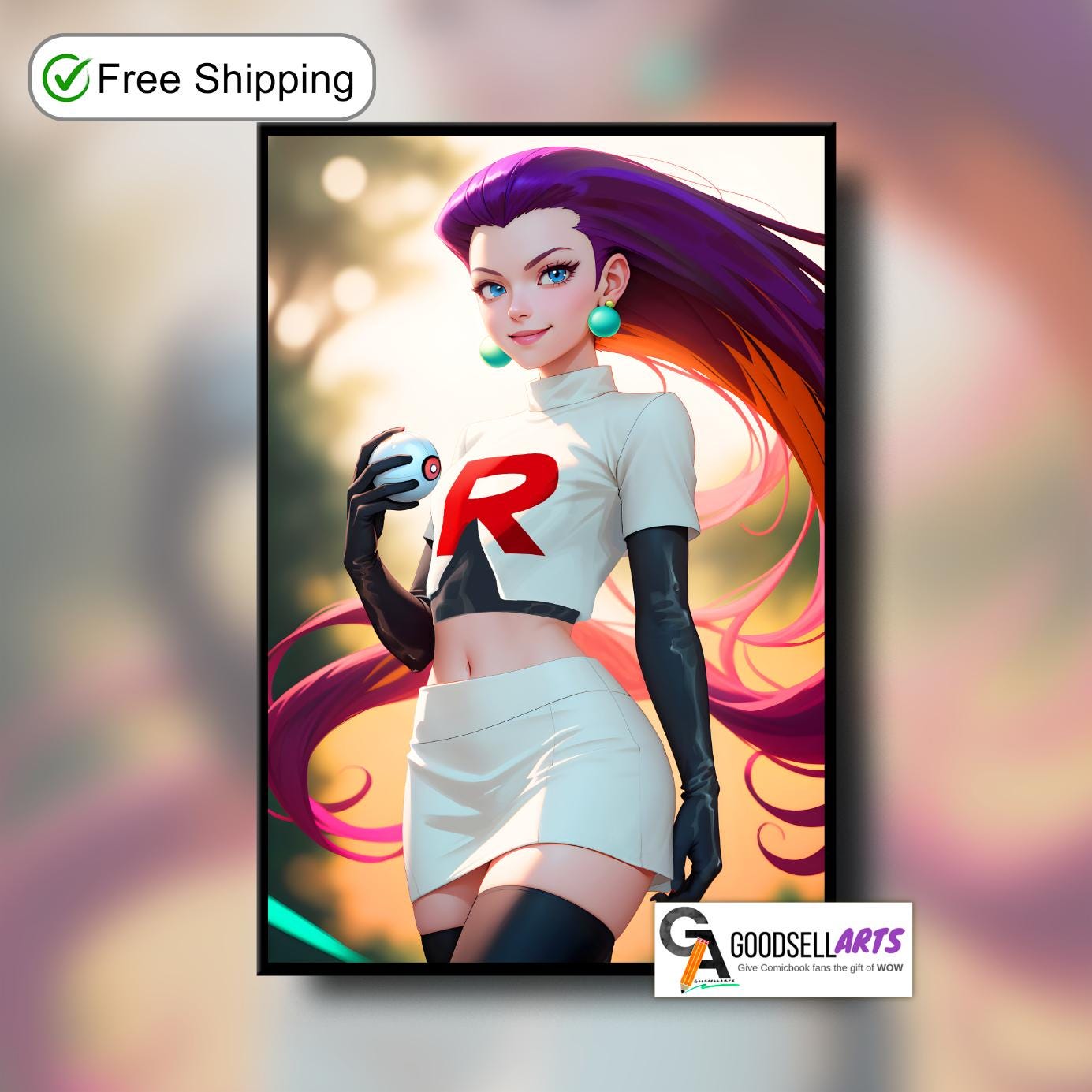 Jessie Team Rocket Poster | Pokemon Poster | Gaming Gift | Video Game Wall Art | Jessie Trainer print | Jessie James Team Rocket art print
