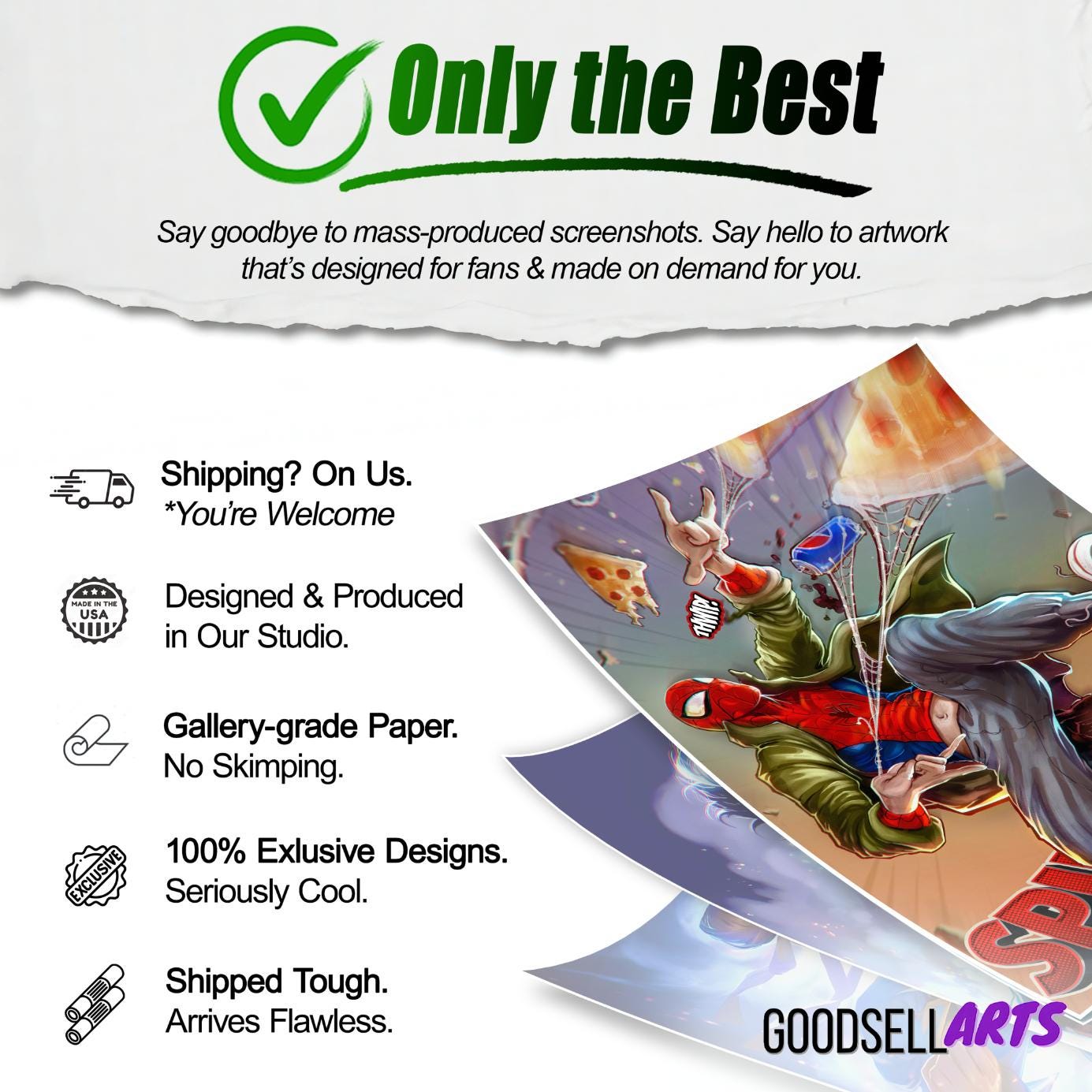 Peter Parker Pizza Poster – Spiderverse Wall Art Print, Marvel Spider-Man Fan Gift, Comic Book Decor for Game Room, Dorm, or Office