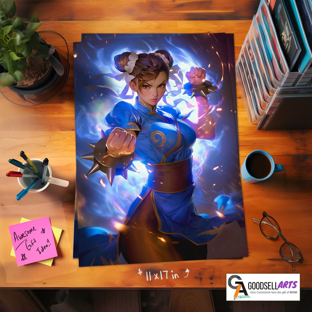Chun-Li Street Fighter Poster| SF6 wall art video game decor, Retro arcade poster, Capcom Fighting game gift for gamers and arcade fans