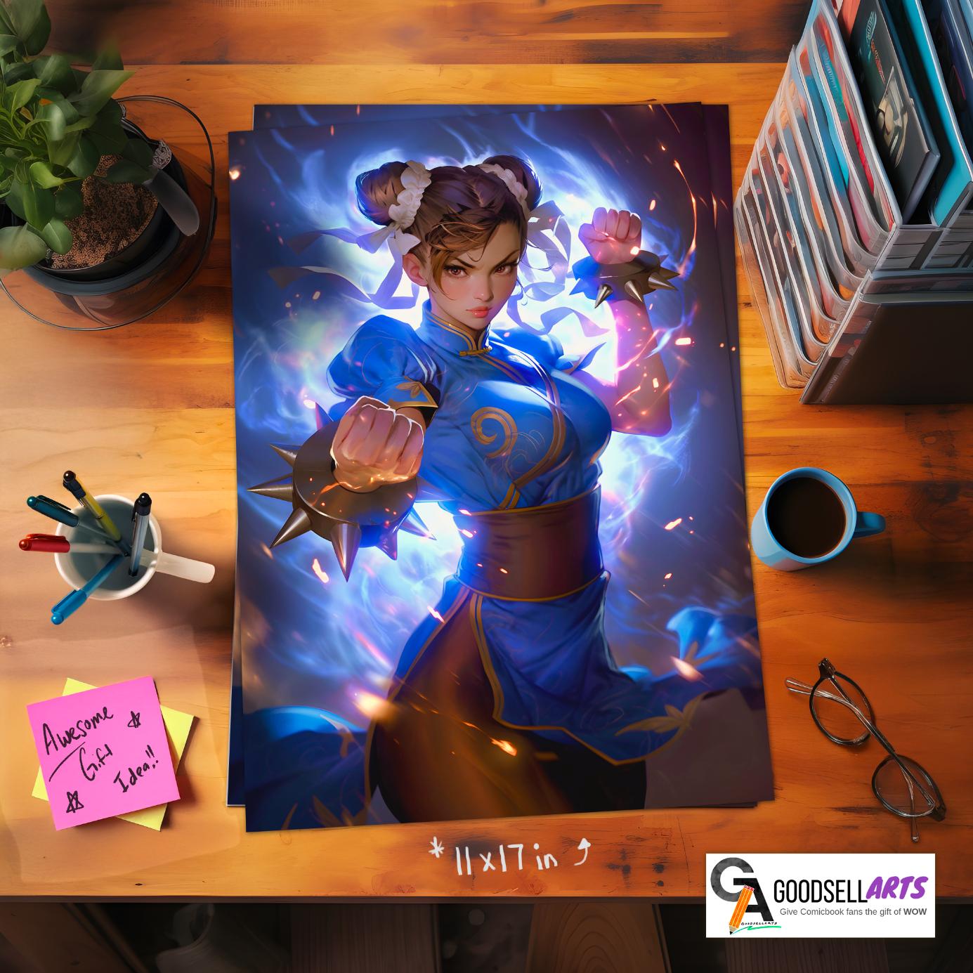 Chun-Li Street Fighter Poster| SF6 wall art video game decor, Retro arcade poster, Capcom Fighting game gift for gamers and arcade fans