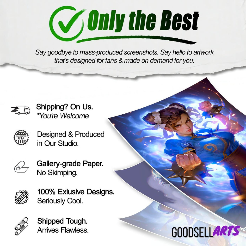 Chun-Li Street Fighter Poster| SF6 wall art video game decor, Retro arcade poster, Capcom Fighting game gift for gamers and arcade fans