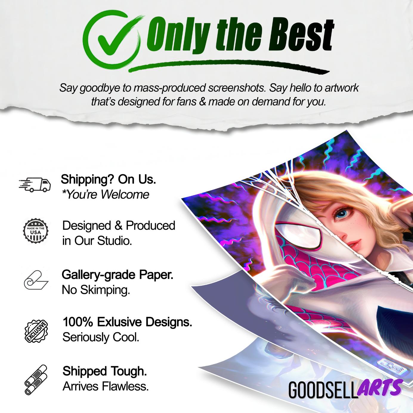 Gwen Stacy Spiderverse poster, Spider-Man SpiderVerse art print, Spider-Woman, Ghost spider, Spider-Gwen, Comic book art fan gift