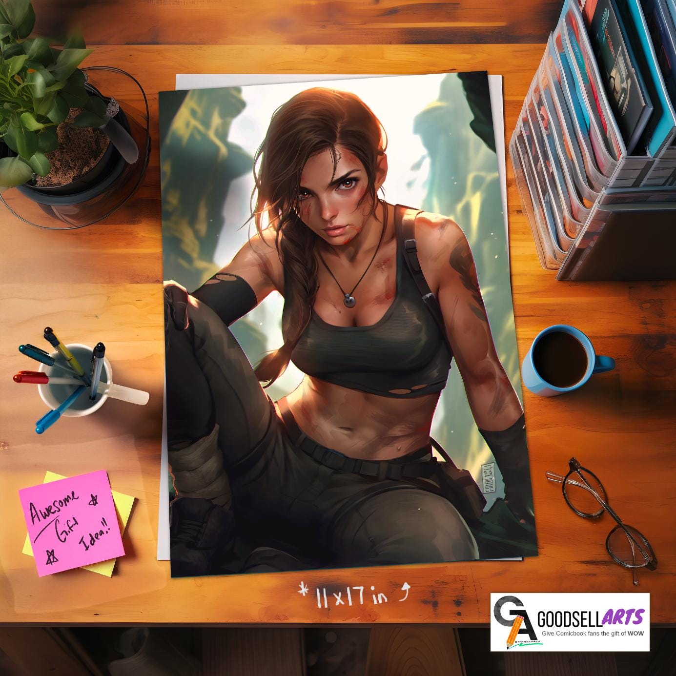 Lara Croft Art Print | Tomb Raider Poster | Gaming Poster | Video Game Poster | Lara Croft Art | Video Game Art | Tomb Raider gift