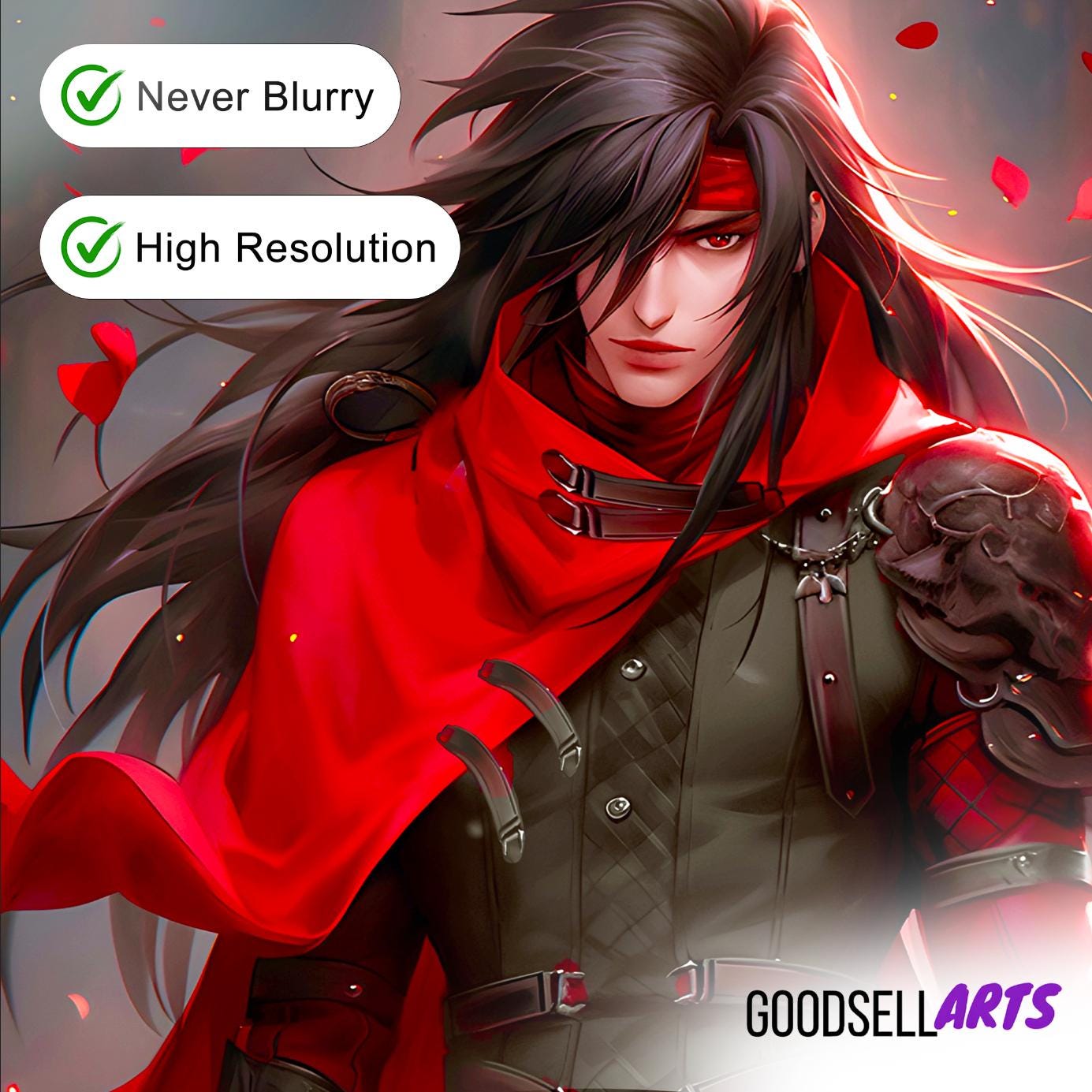 Vincent Valentine Final Fantasy 7 poster | Vincent FF7 art print | Vincent Gaming poster | FF7 remake rebirth | Gamer Room Decor | ff7 gift
