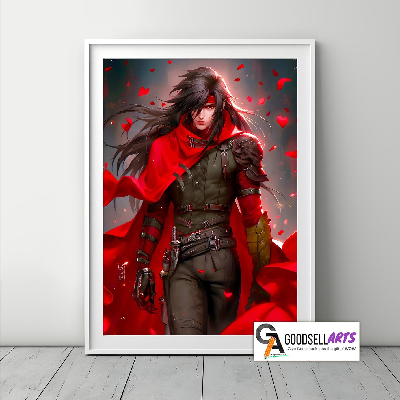 Vincent Valentine Final Fantasy 7 poster | Vincent FF7 art print | Vincent Gaming poster | FF7 remake rebirth | Gamer Room Decor | ff7 gift
