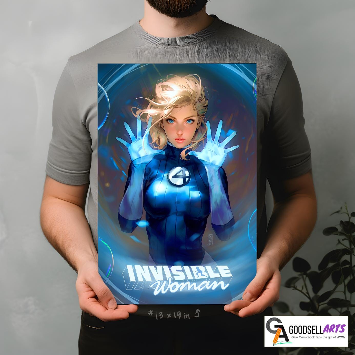 Invisible Woman Poster | Fantastic Four First Steps, Marvel wall art, Sue Storm poster, Game room decor, Sue Richards, marvel collectible
