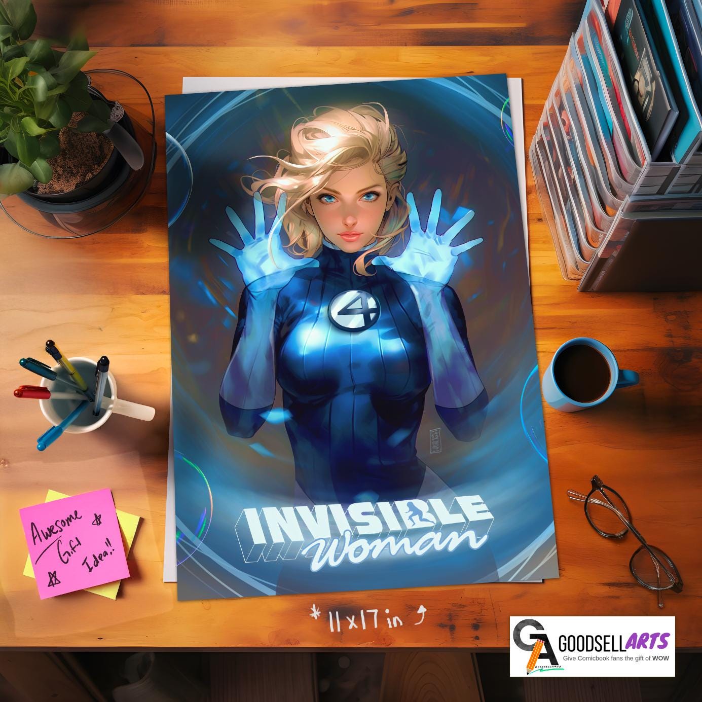 Invisible Woman Poster | Fantastic Four First Steps, Marvel wall art, Sue Storm poster, Game room decor, Sue Richards, marvel collectible