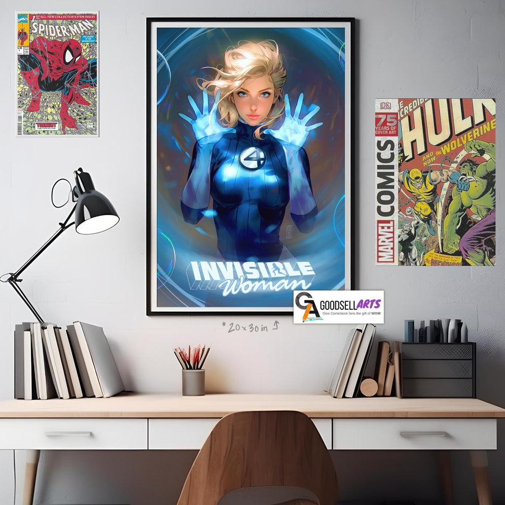 Invisible Woman Poster | Fantastic Four First Steps, Marvel wall art, Sue Storm poster, Game room decor, Sue Richards, marvel collectible