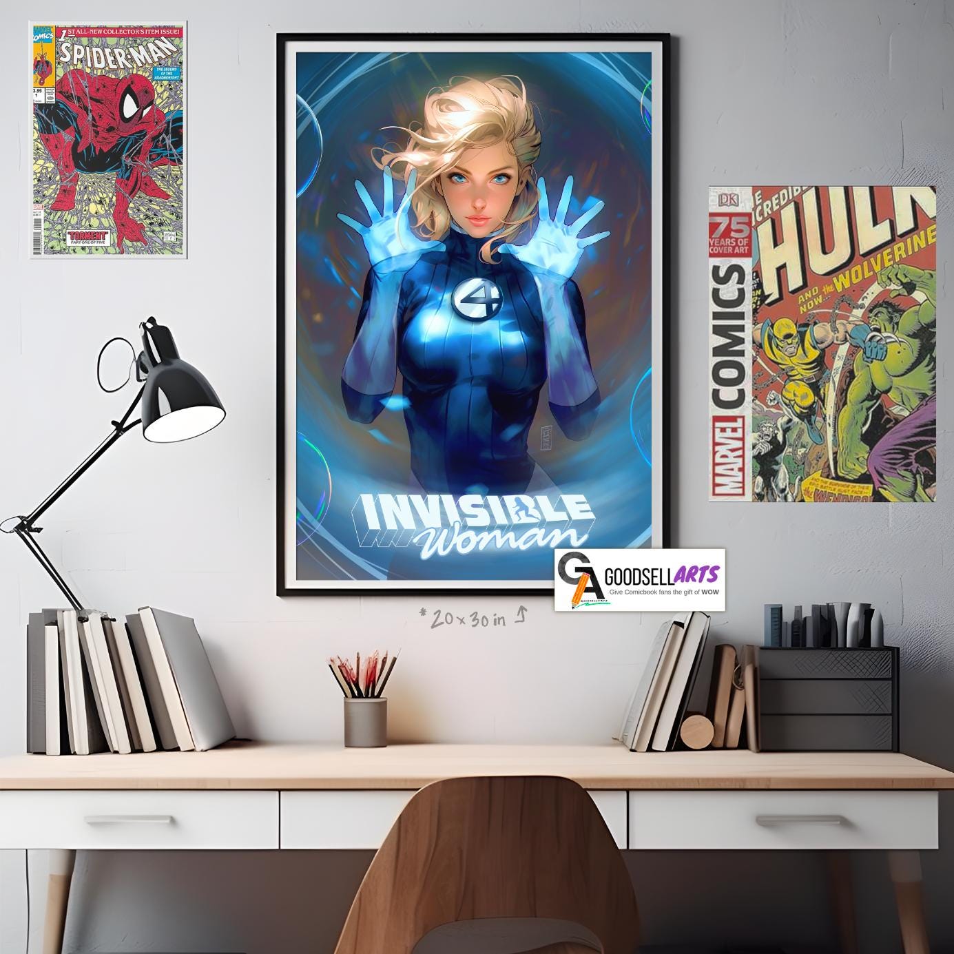Invisible Woman Poster | Fantastic Four First Steps, Marvel wall art, Sue Storm poster, Game room decor, Sue Richards, marvel collectible