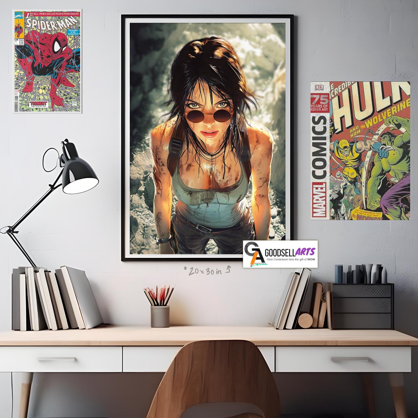 Lara Croft Tomb Raider Poster Print | Gaming Poster | Video Game Poster | Lara Croft Art | Shadow of the Tomb Raider | Game Room Decor Gift