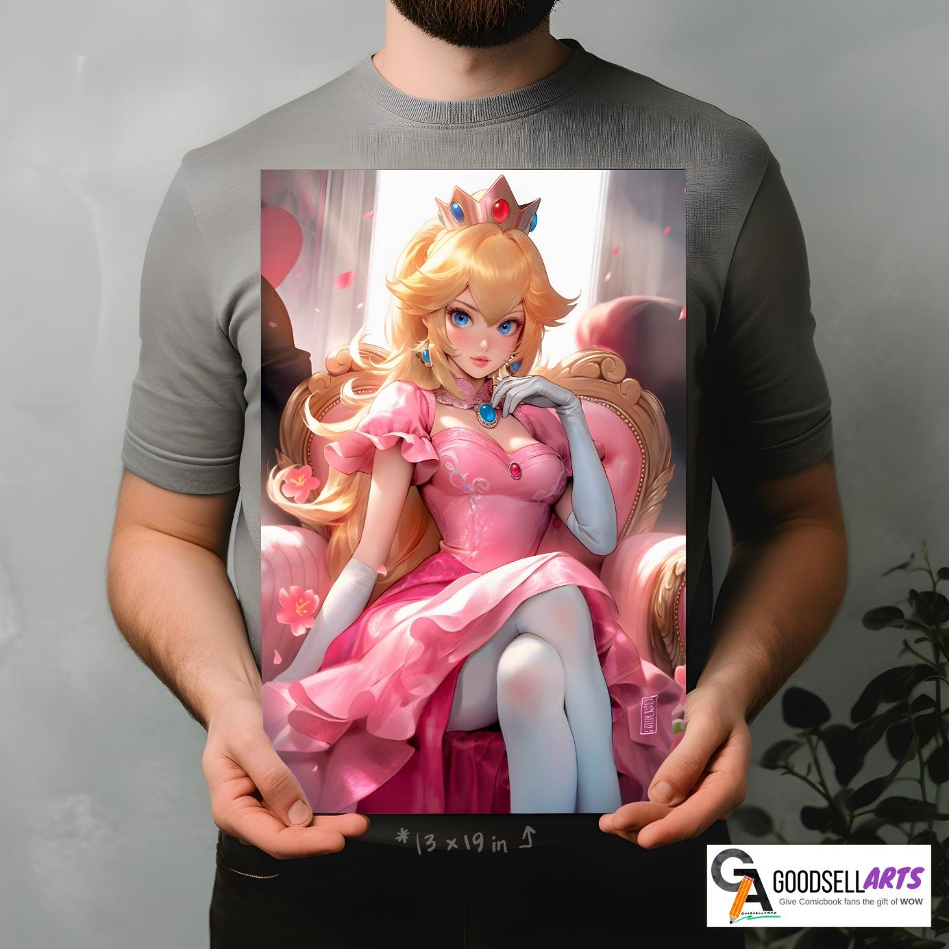 Princess Peach Poster Print | Princess Toadstool art | Video Game Poster | Princess peach Gift | Nintendo Gifts | Super Mario Bros Poster