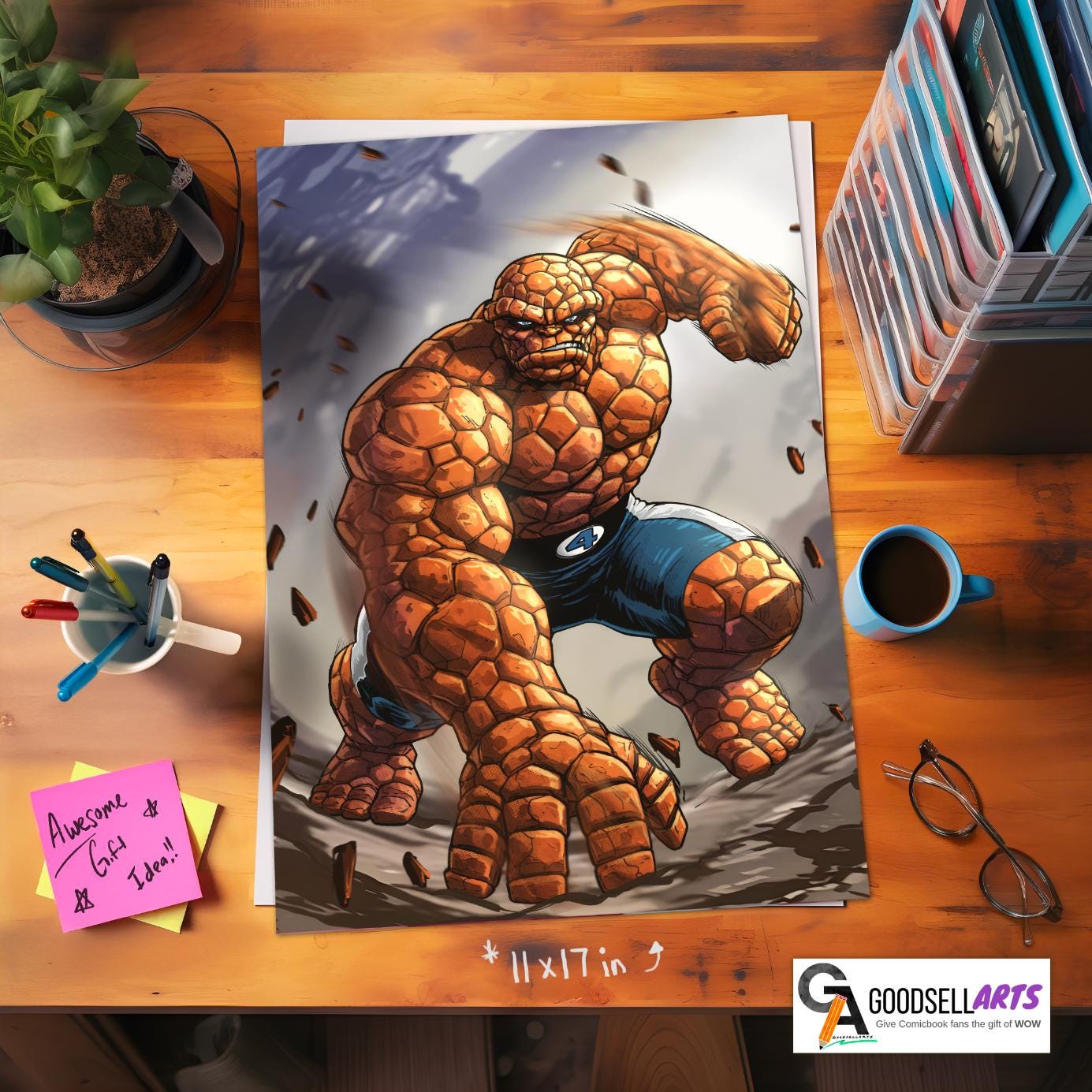 The Thing Poster | Marvel Rivals Poster | Marvel Thing art print | Fantastic Four poster | Game room decor | Video game poster | Ben Grimm