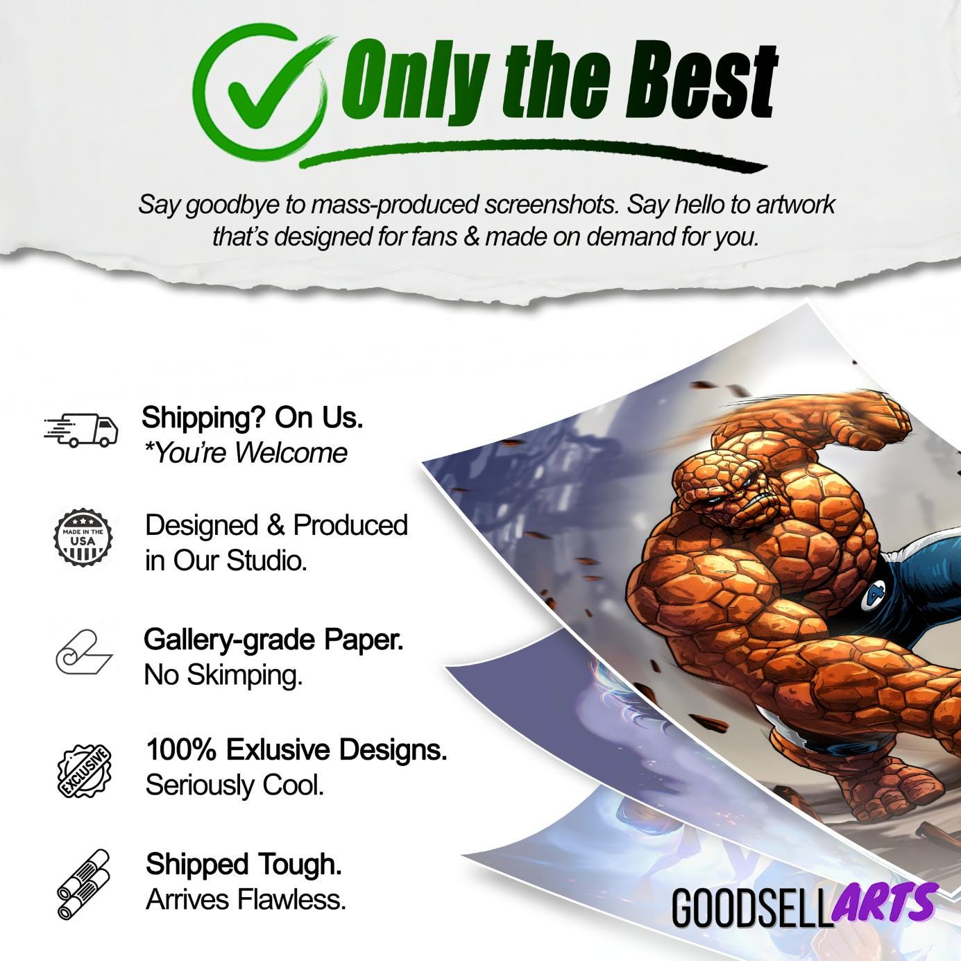 The Thing Poster | Marvel Rivals Poster | Marvel Thing art print | Fantastic Four poster | Game room decor | Video game poster | Ben Grimm
