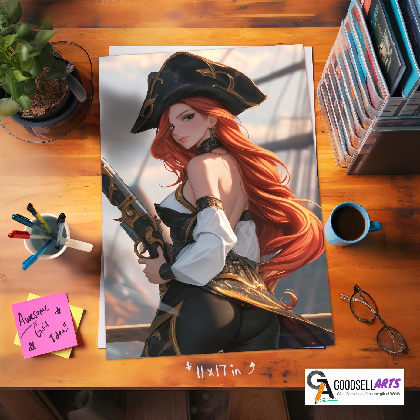 Miss Fortune League of Legends poster, LoL wall art print, Video Game room decor, League of legends gift, LoL fanart, Gamer gift