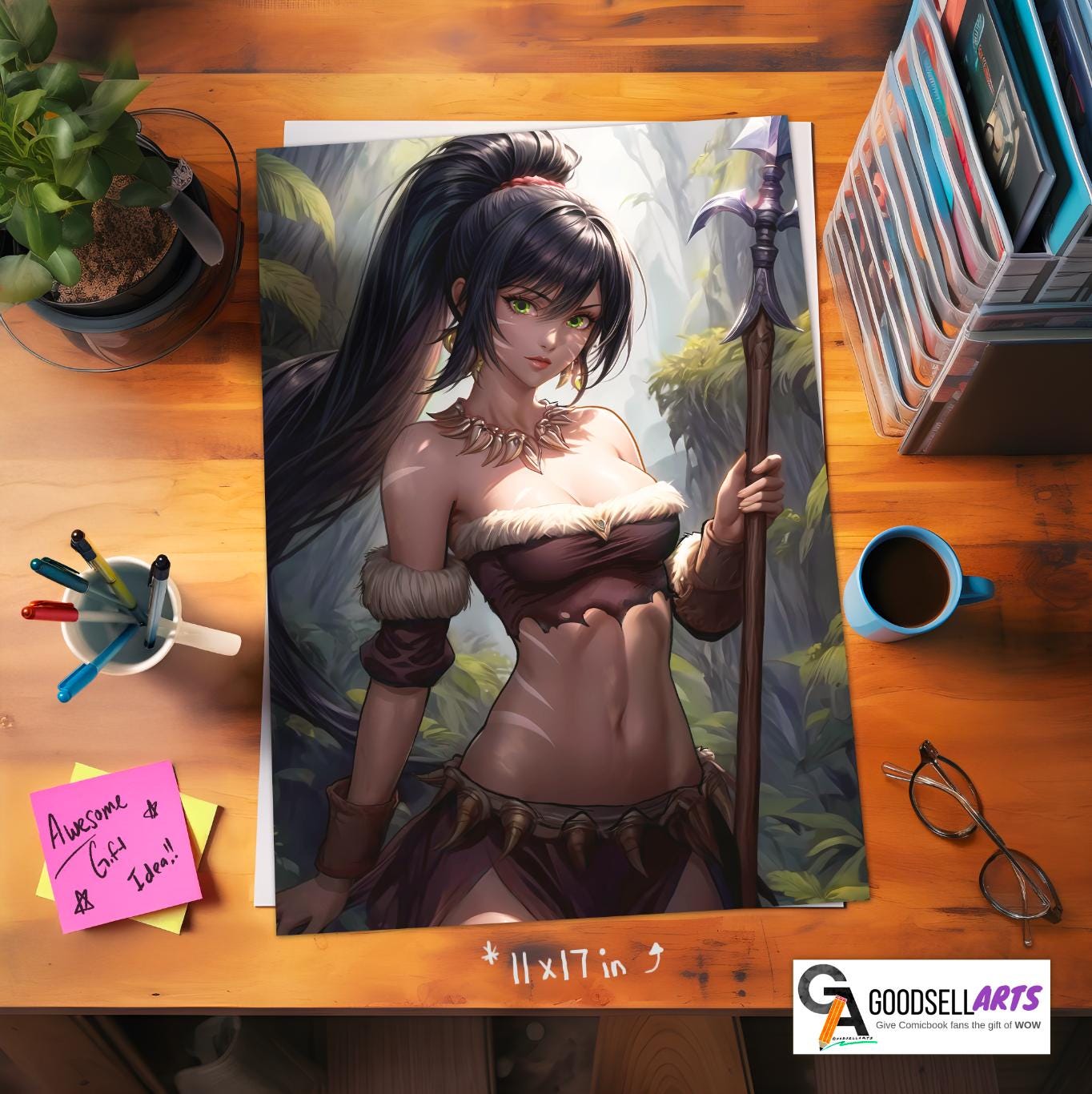 Nidalee League of Legends poster, LoL wall art print, Video Game room decor, League of legends gift, LoL fanart, Nidalee Champion gift