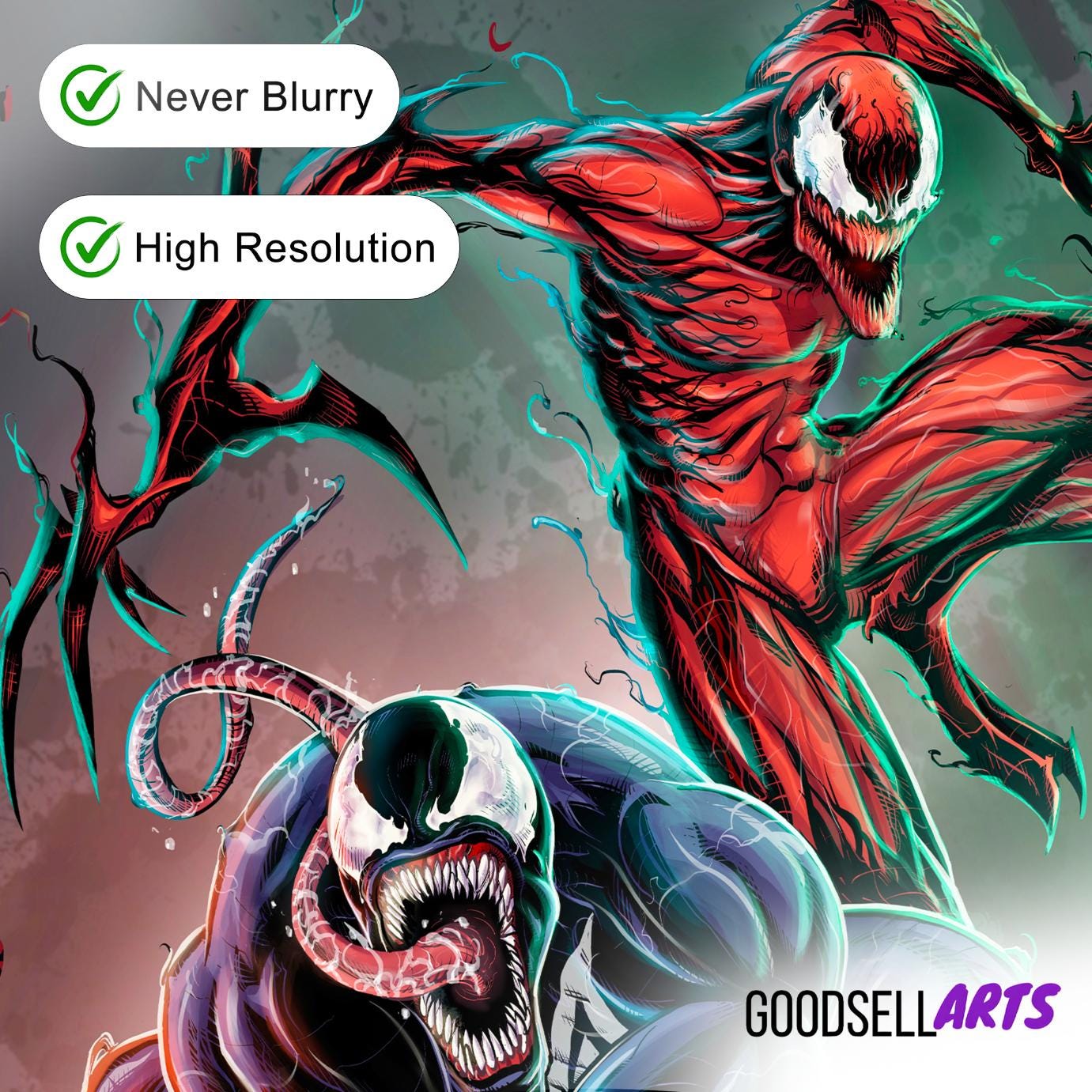 Venom and Carnage Poster | Venom print | Carnage print | Marvel Venom Wall art | Venom Gift | Spider-man Venom poster | Geek Room Decor