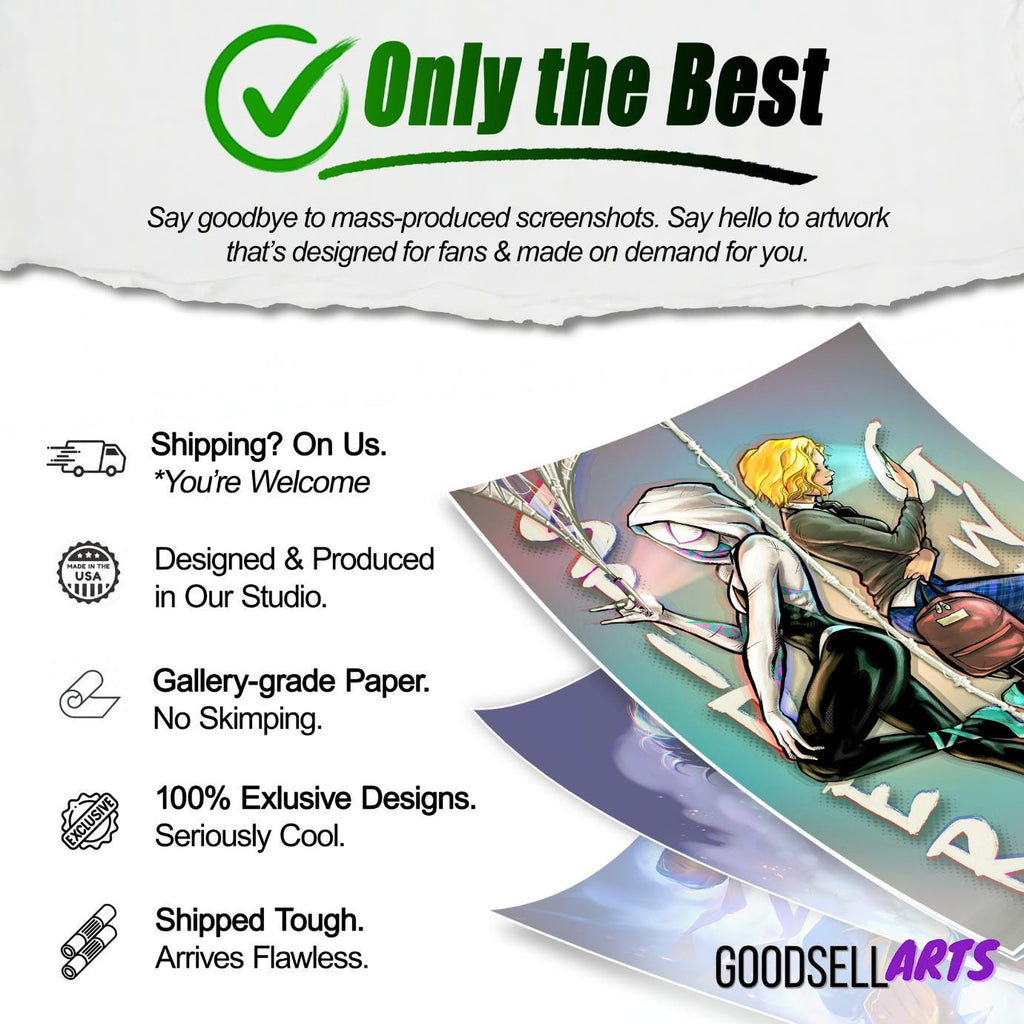 Gwen Stacy Poster | Gwen SpiderVerse art print, Marvel Gwen Stacy Wall Art, Marvel Gwen Spider Woman, Gwen Stacy art | Ghost spider poster